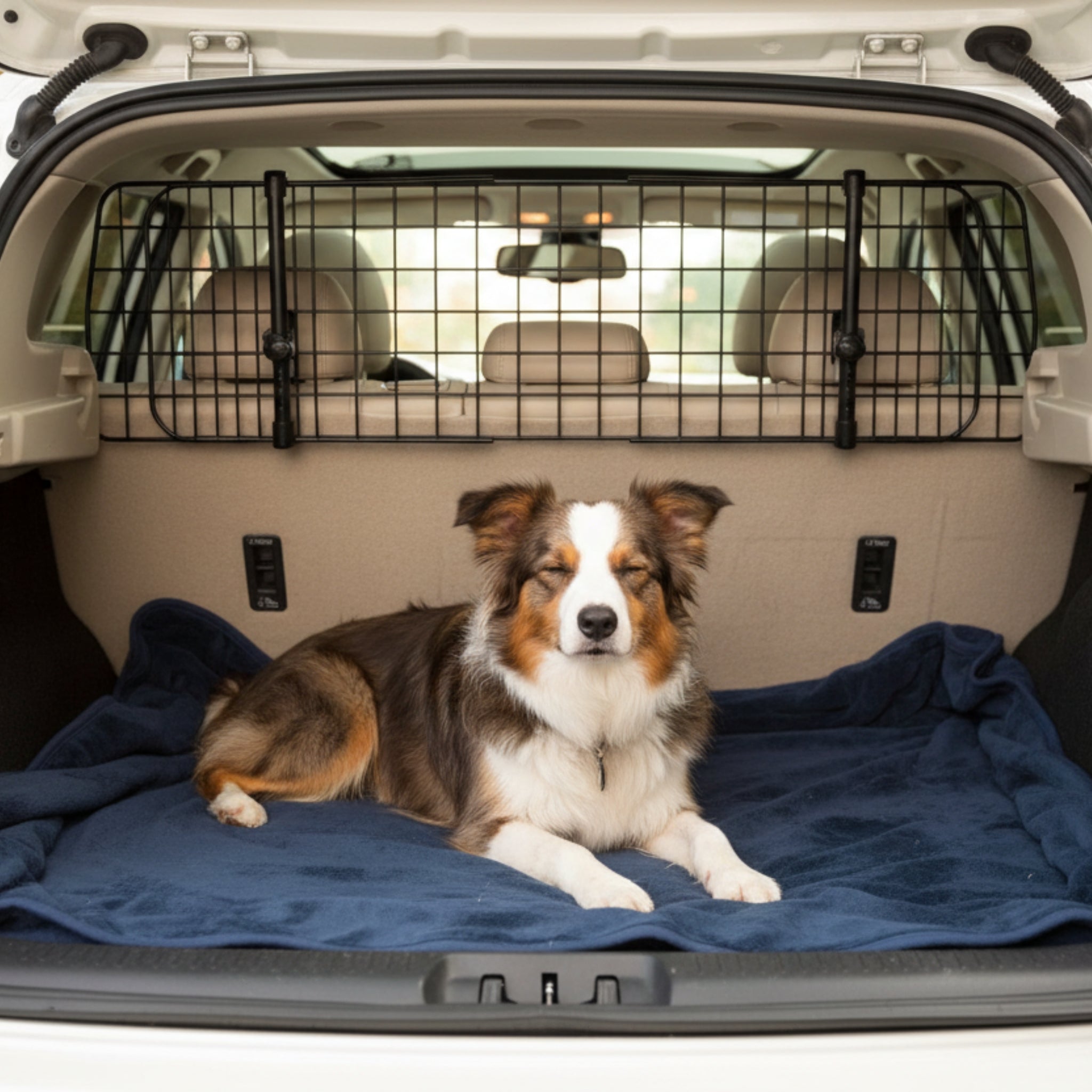Doctor Bark Universal Kofferraum - Trenngitter – StVO - konform, werkzeuglose Montage, verstellbar 91 - 153 cm, maximale Sicherheit für Hund & Fahrer - Woofshack