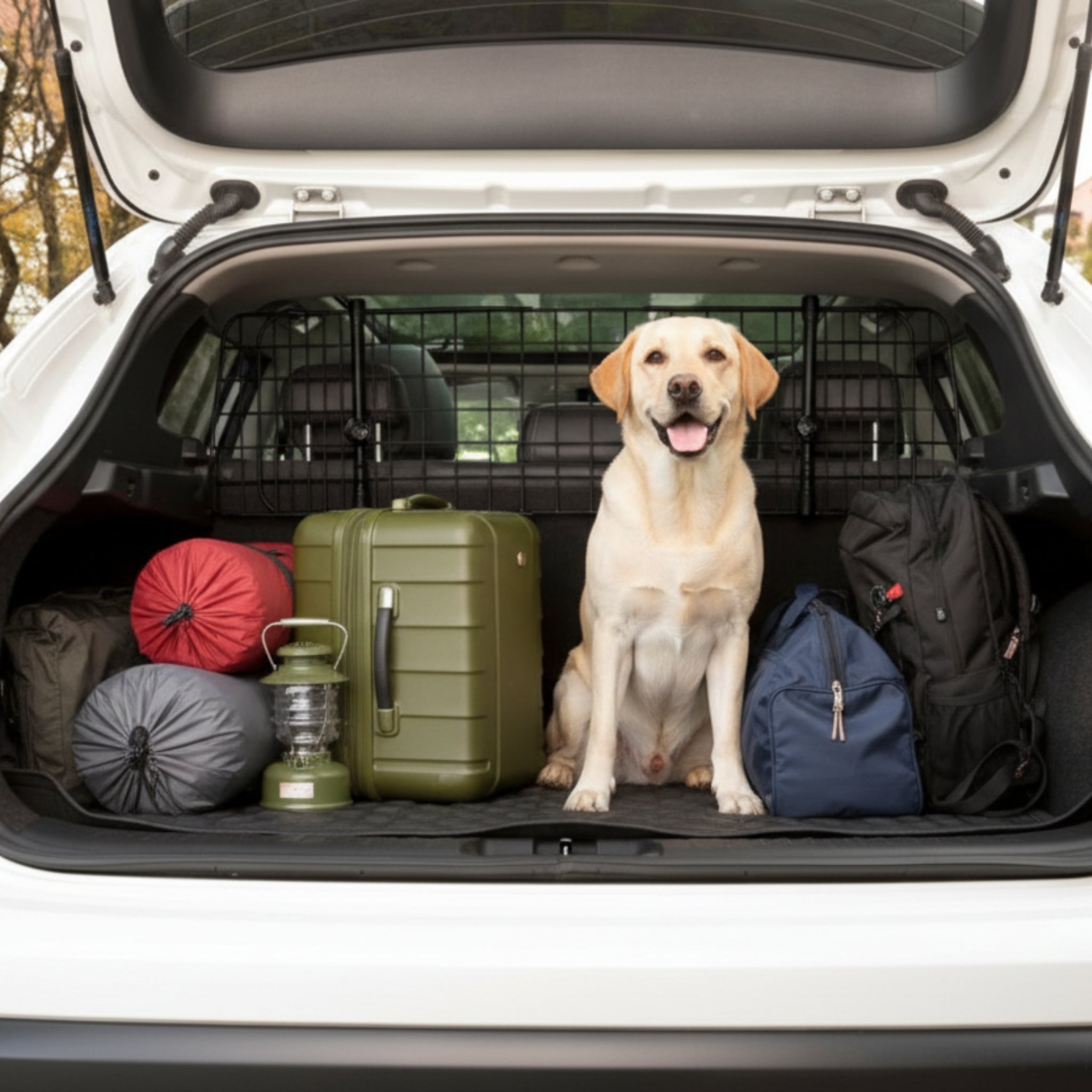 Doctor Bark Universal Kofferraum - Trenngitter – StVO - konform, werkzeuglose Montage, verstellbar 91 - 153 cm, maximale Sicherheit für Hund & Fahrer - Woofshack