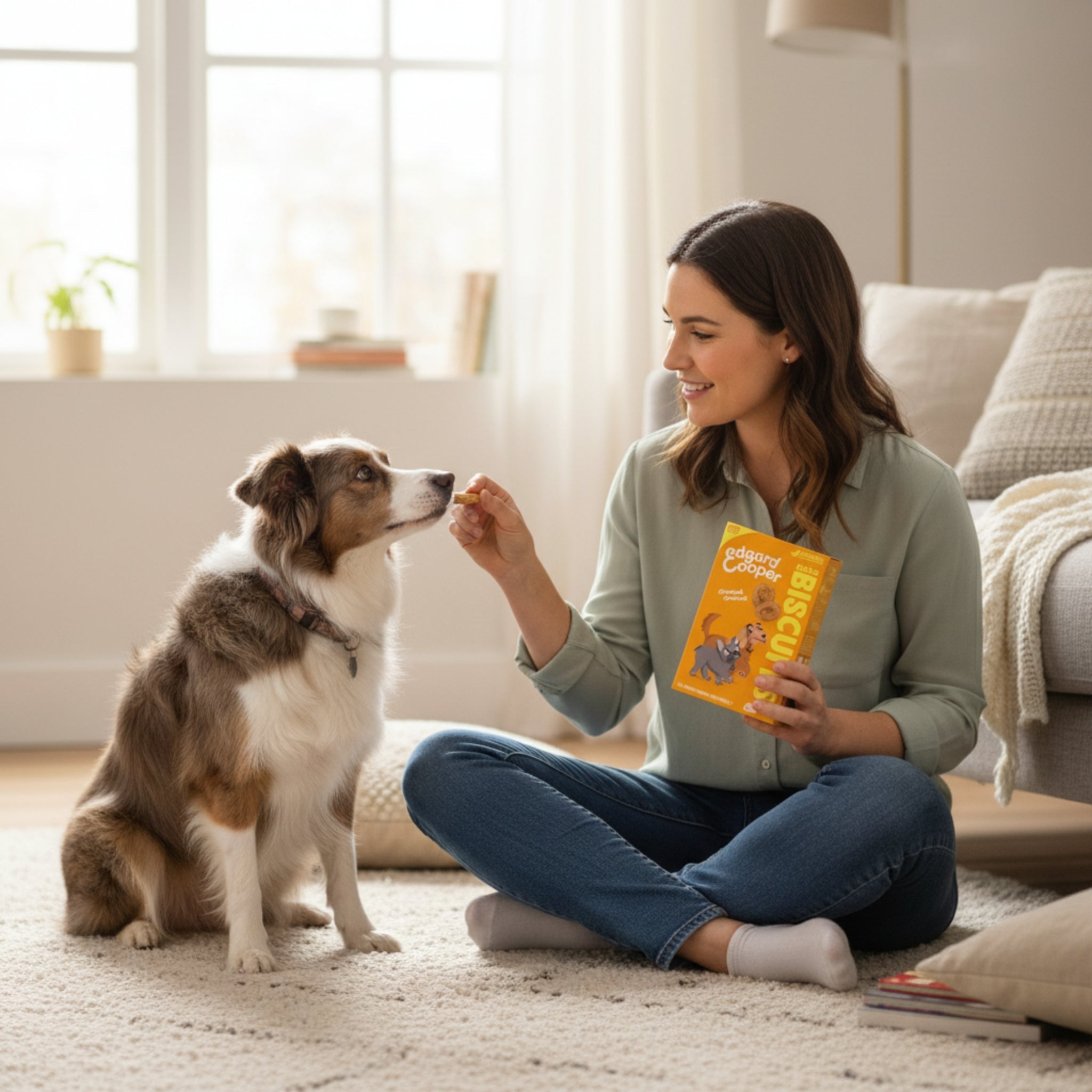 Edgard & Cooper Bravo Biscuits Banane & Erdnussbutter – Knusprige Hundekekse für Training & Belohnung mit natürlichen Zutaten - Woofshack