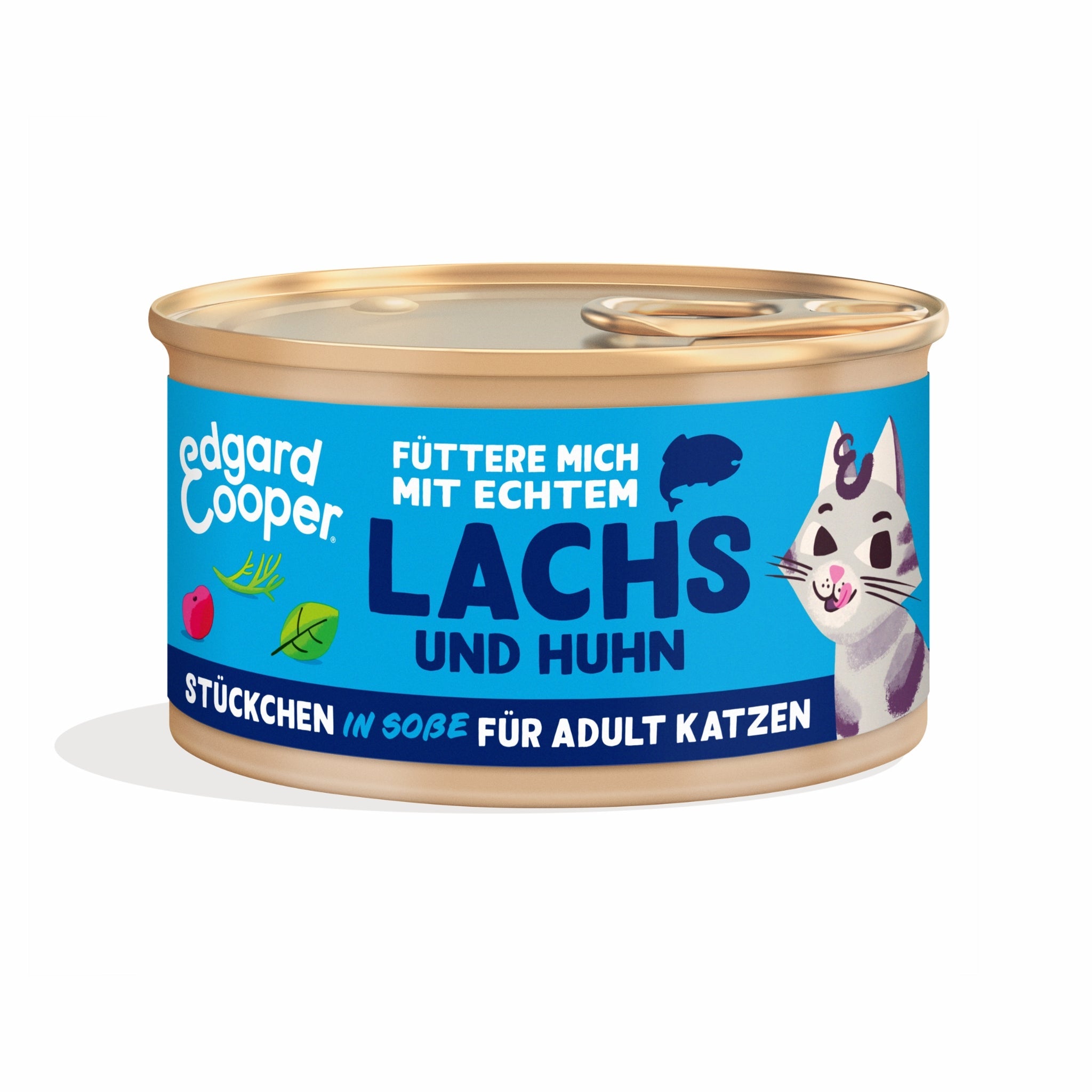 Edgard & Cooper Cat Adult Lachs & Huhn Stückchen in Soße, Katzen Nassfutter - Woofshack