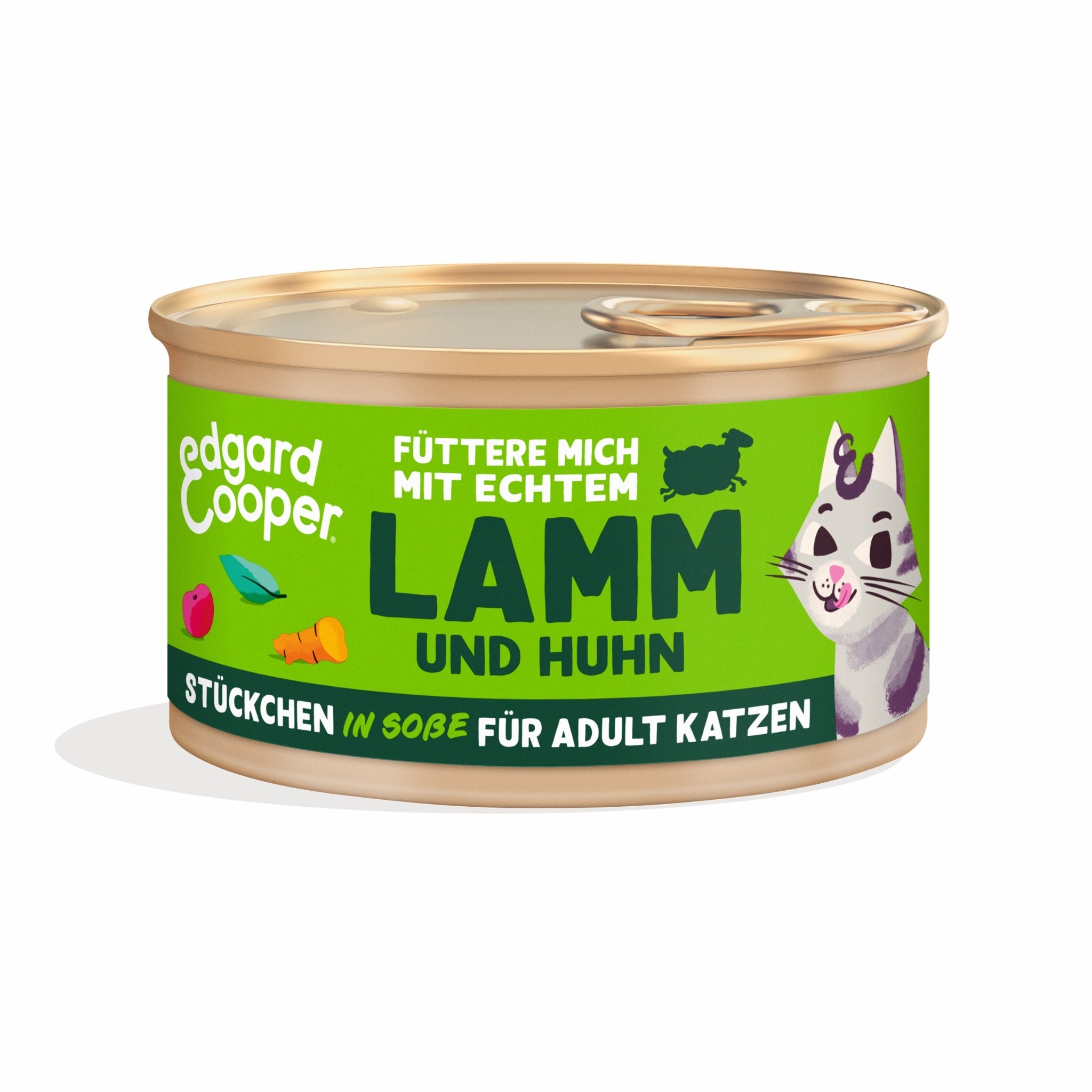 Edgard & Cooper Cat Adult Lamm & Huhn Stückchen in Soße, Katzen Nassfutter - Woofshack