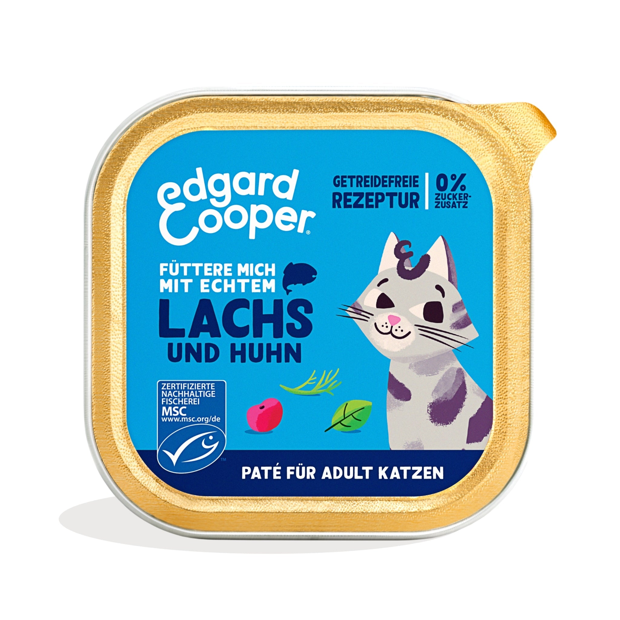 Edgard & Cooper Cat Adult Paté Lachs & Huhn, Katzen Nassfutter - Woofshack