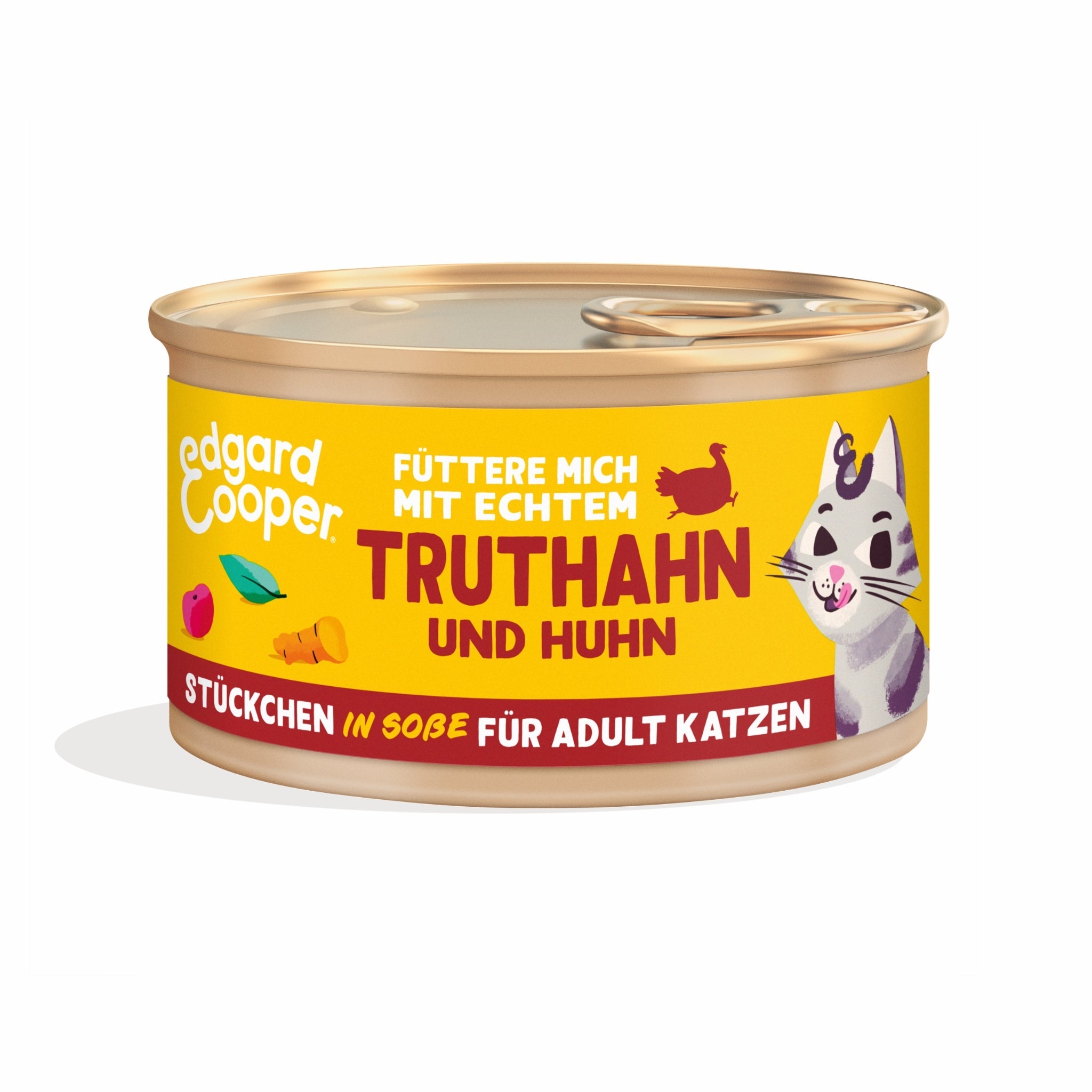 Edgard & Cooper Cat Adult Truthahn & Huhn Stückchen in Soße, Katzen Nassfutter - Woofshack