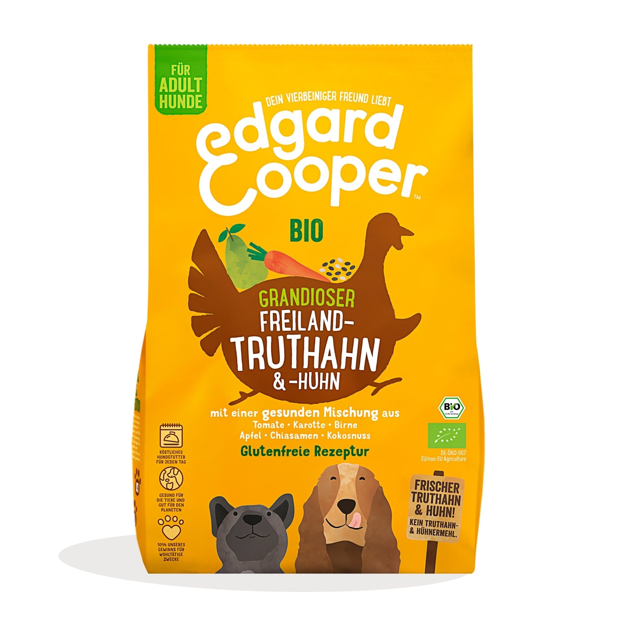 Edgard & Cooper Dog Adult Bio Truthahn & Huhn, Hunde Trockenfutter - Woofshack
