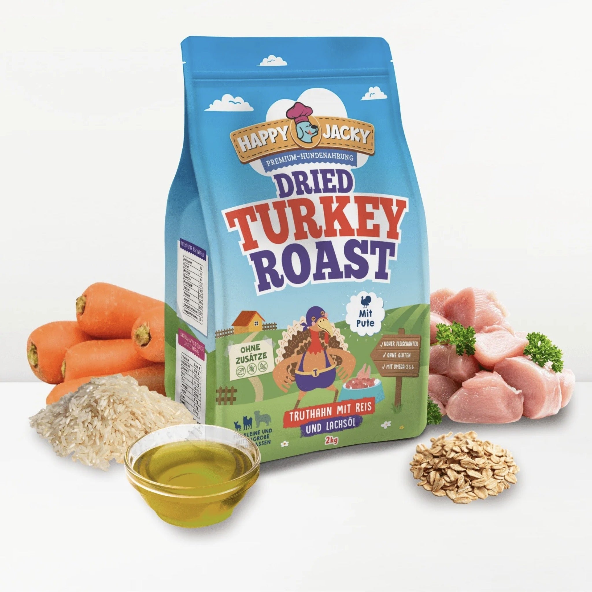 Happy Jacky Dried Turkey Roast, Truthahn - Hunde Trockenfutter - Woofshack