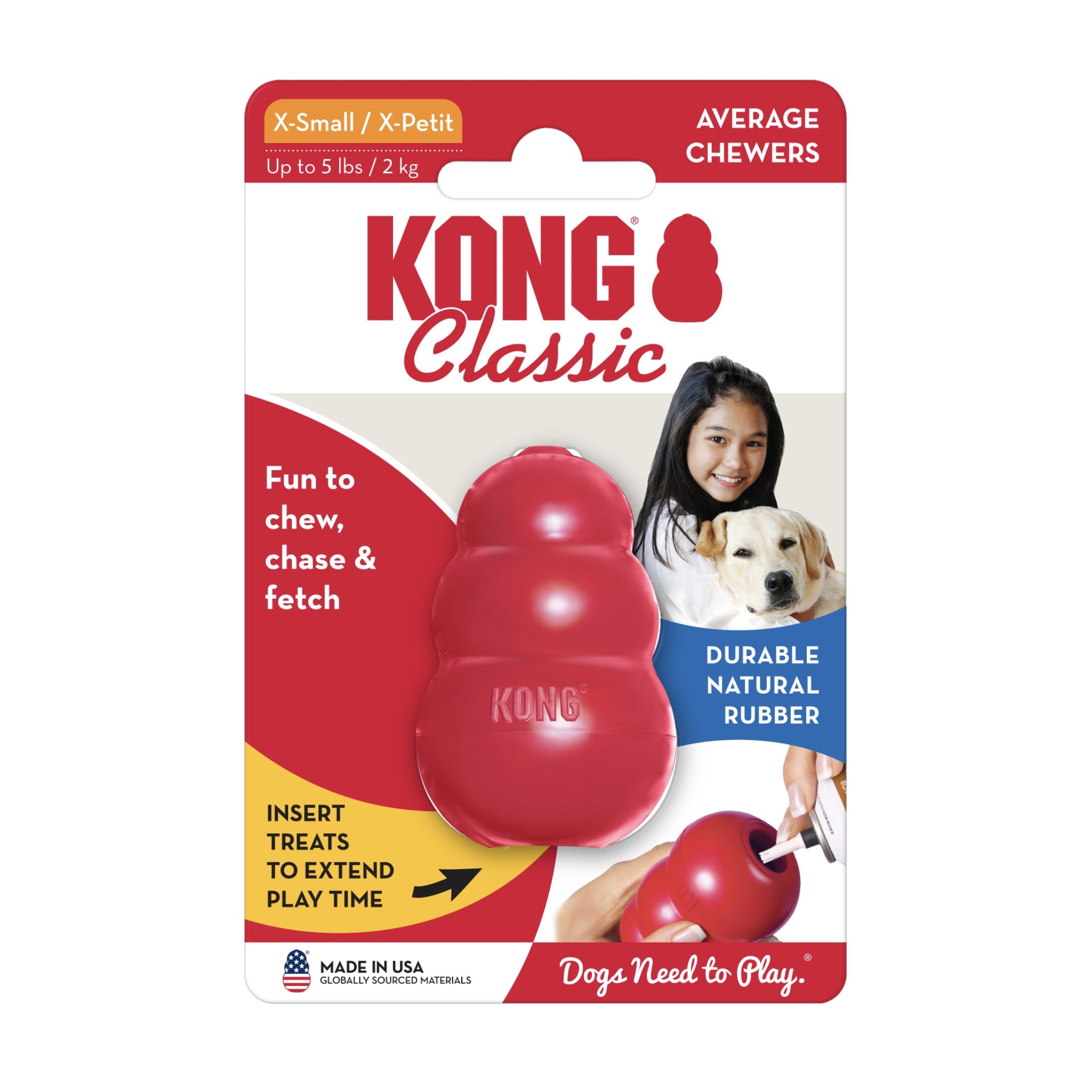 KONG Classic – Das Original Kauspielzeug für Hunde | Unzerstörbar, befüllbar & zahnpflegend