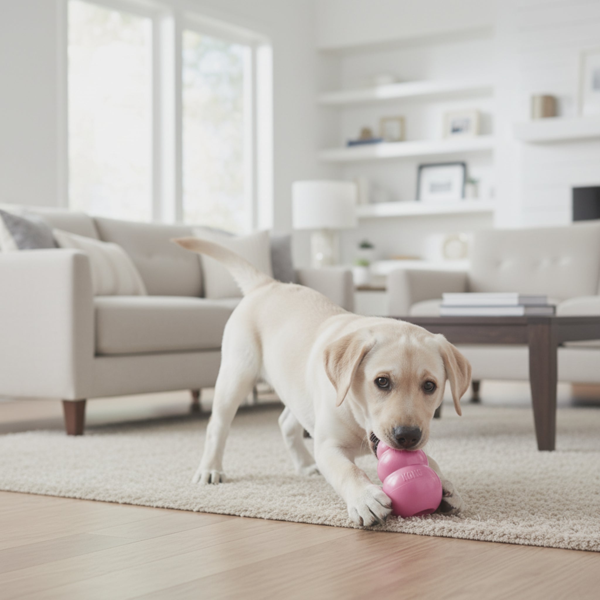Kong Puppy Kauspielzeug aus Naturkautschuk – Welpensicheres Kau - & Intelligenzspielzeug für gesunde Zähne & entspanntes Zahnwachstum - Woofshack