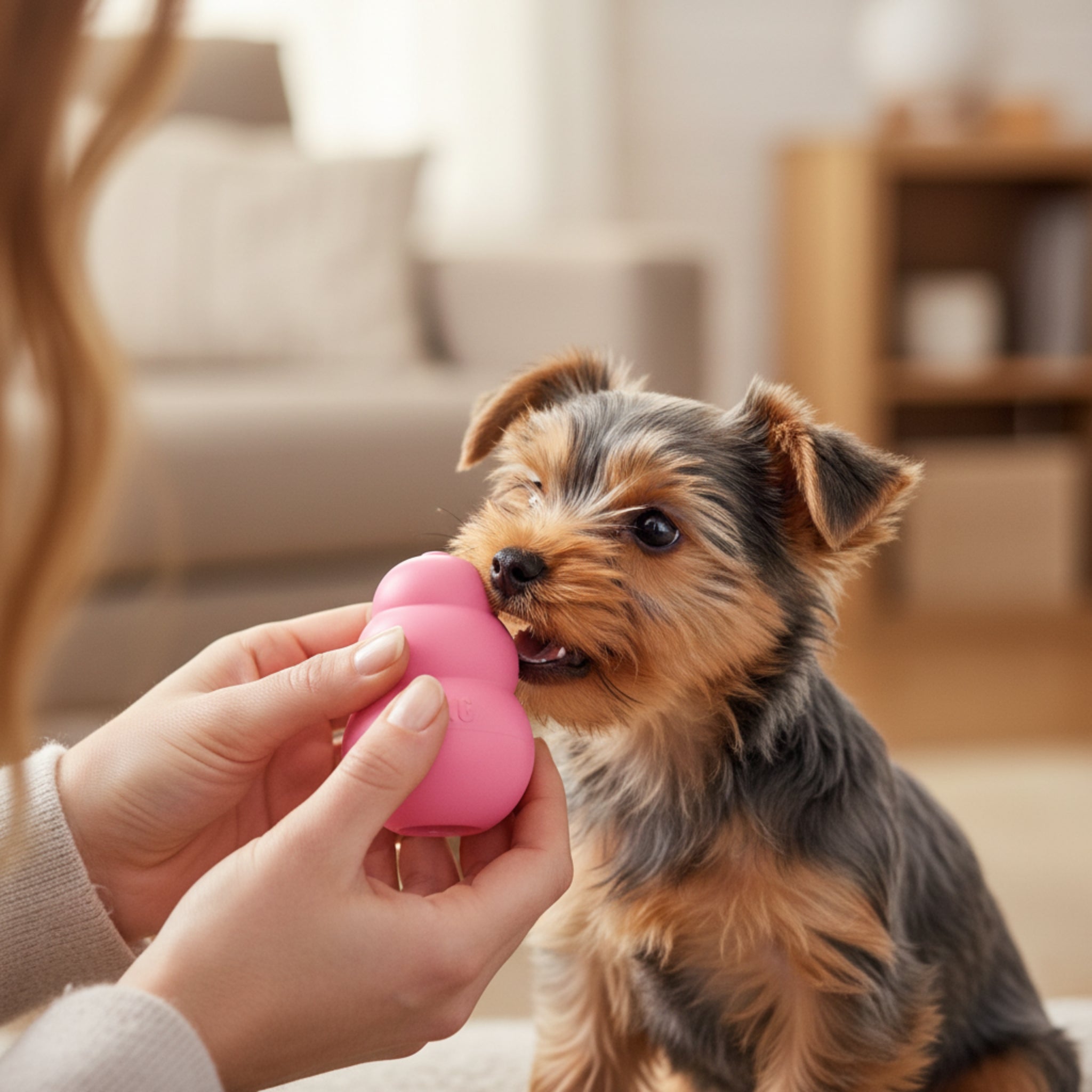 Kong Puppy Kauspielzeug aus Naturkautschuk – Welpensicheres Kau - & Intelligenzspielzeug für gesunde Zähne & entspanntes Zahnwachstum - Woofshack