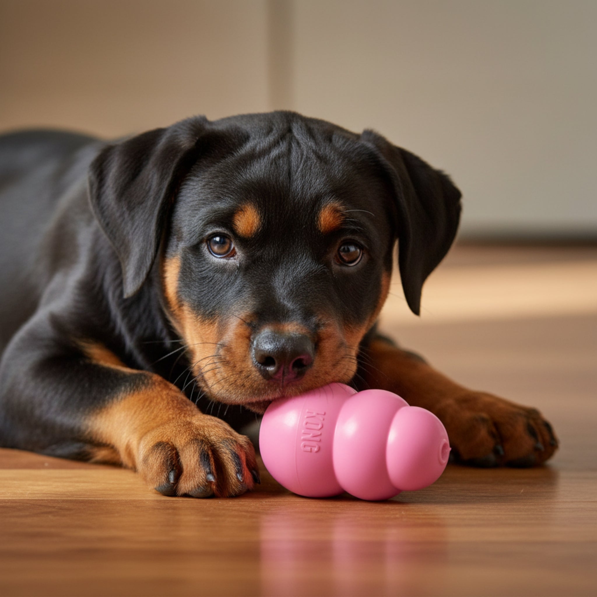 Kong Puppy Kauspielzeug aus Naturkautschuk – Welpensicheres Kau - & Intelligenzspielzeug für gesunde Zähne & entspanntes Zahnwachstum - Woofshack