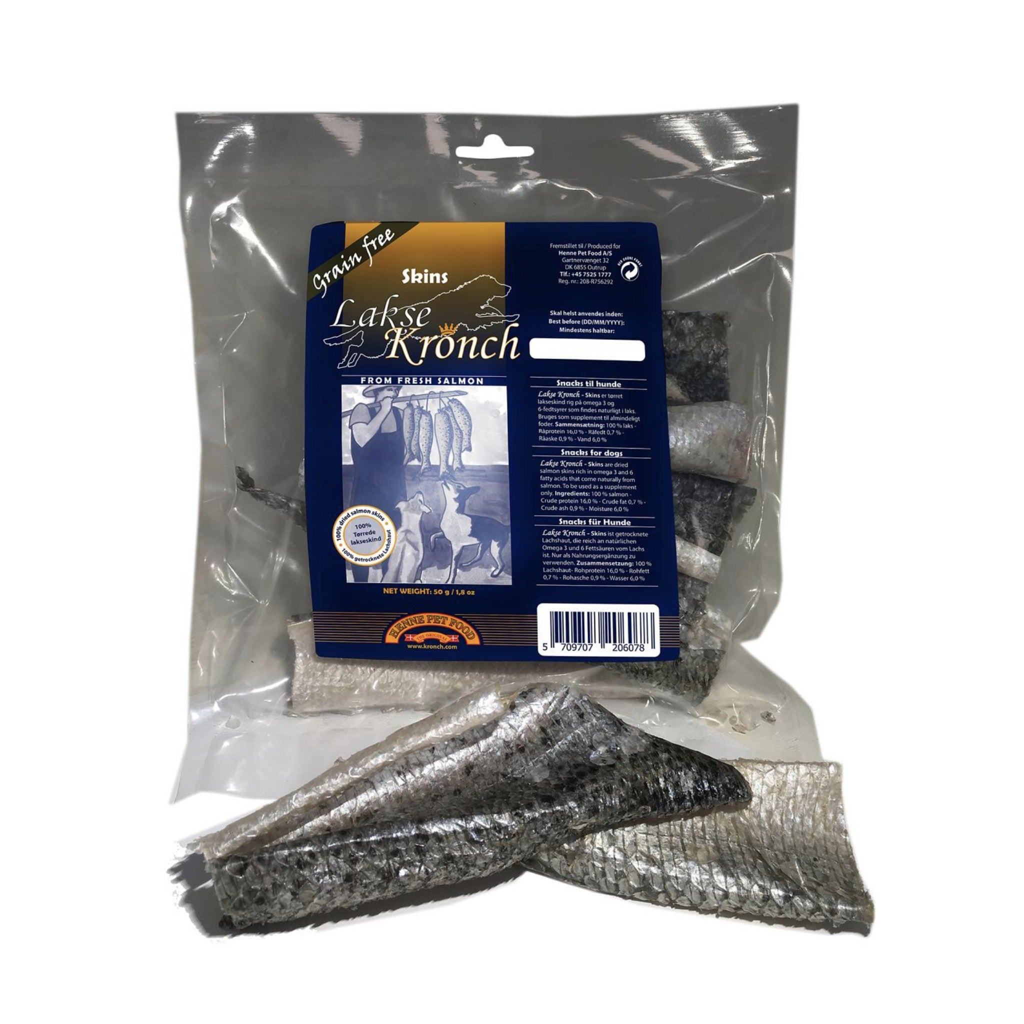 Lakse Kronch Skins, getrocknete Lachshaut - Woofshack