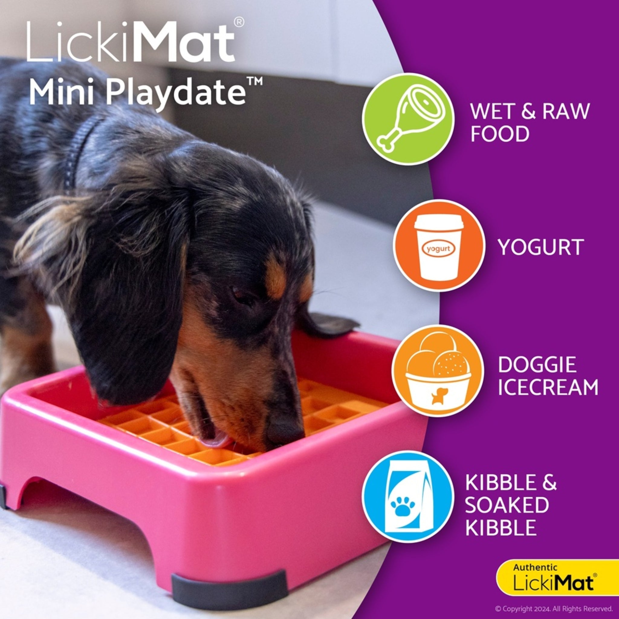 LickiMat Mini Playdate – Die beruhigende Anti-Stress Schleckmatte für kleine & mittelgroße Hunde | Slow Feeding, mentale Auslastung & pure Entspannung - Woofshack