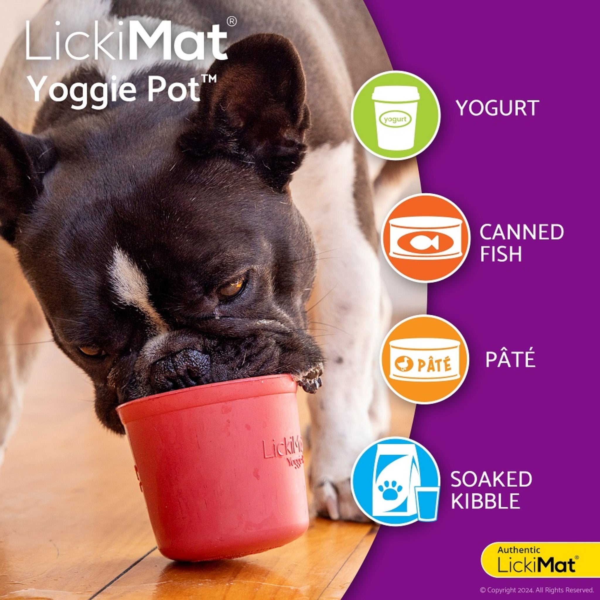 LickiMat Yoggie Pot – Anti - Schling Hundenapf für langsames Fressen & entspanntes Lecken - Woofshack