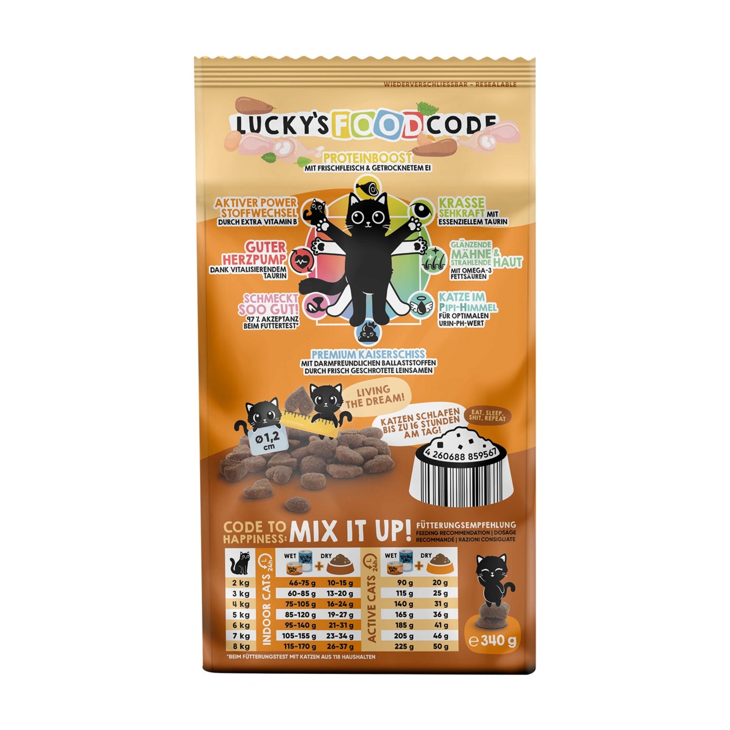 Lucky Lou Food Code Adult Geflügel & Ente, Katzen Trockenfutter - Woofshack