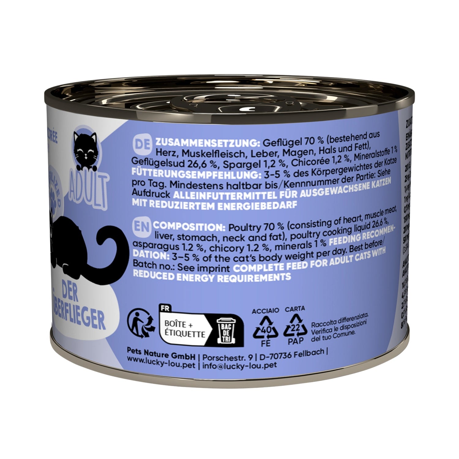 Lucky Lou Life Stage Sterilized Geflügel, Katzen Nassfutter - Woofshack