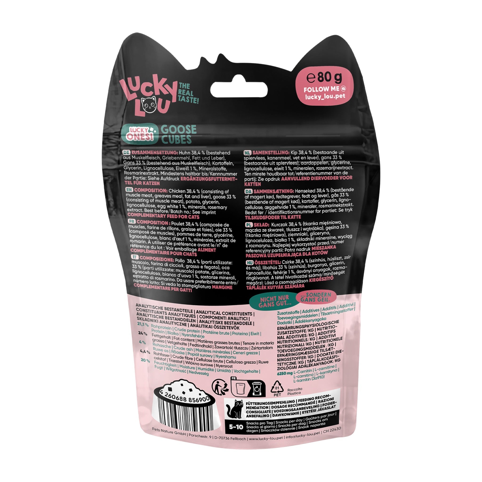 Lucky Lou Lucky Ones Cubes Huhn & Gans, Katzensnack - Woofshack