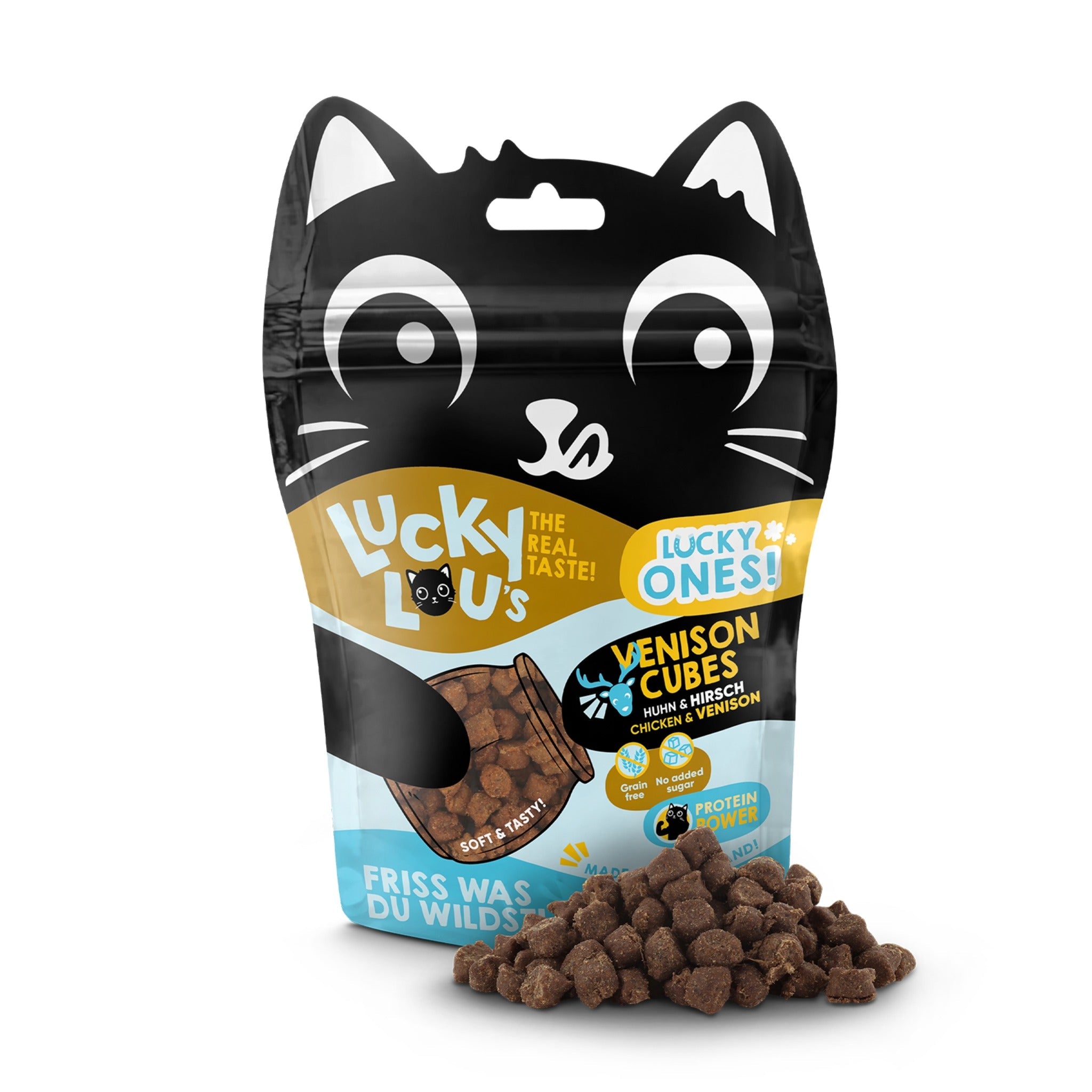 Lucky Lou Lucky Ones Cubes Huhn & Hirsch, Katzensnack - Woofshack