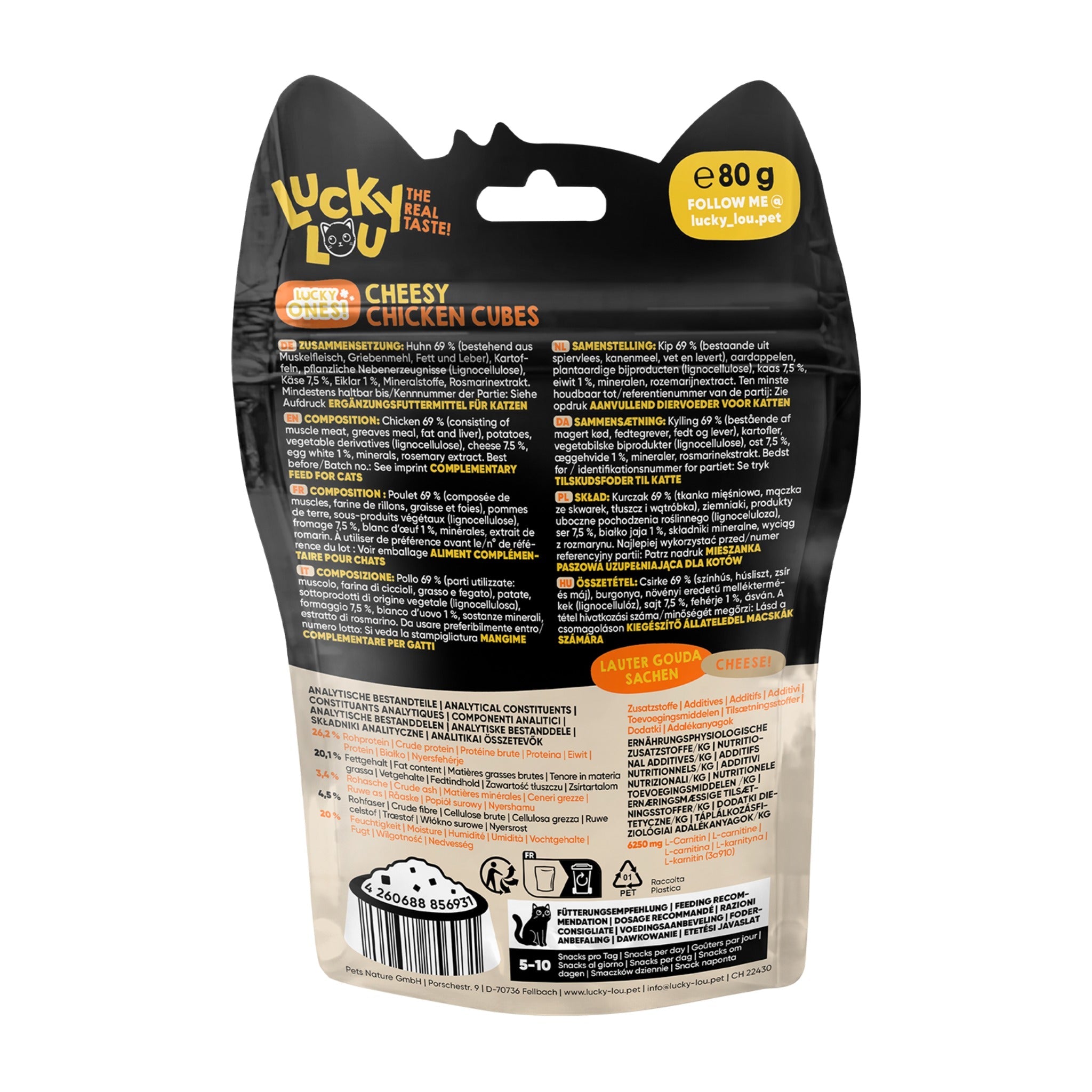 Lucky Lou Lucky Ones Cubes Huhn & Käse, Katzensnack - Woofshack