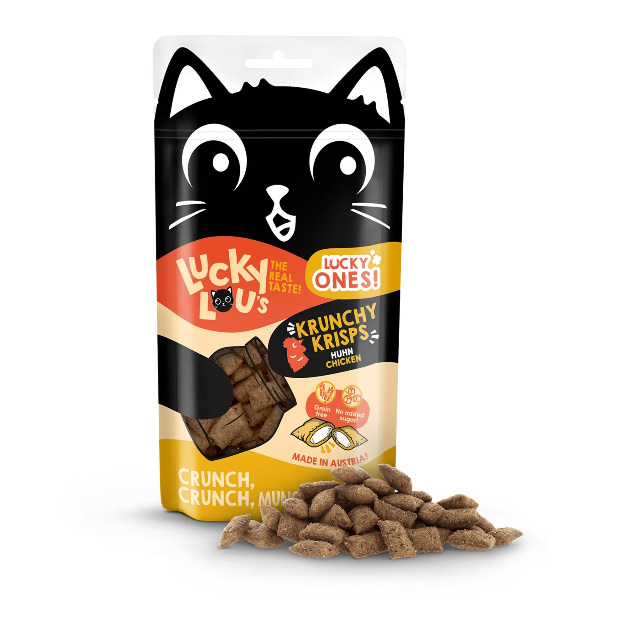 Lucky Lou Lucky Ones Krunchy Krisps Huhn, Katzensnack - Woofshack