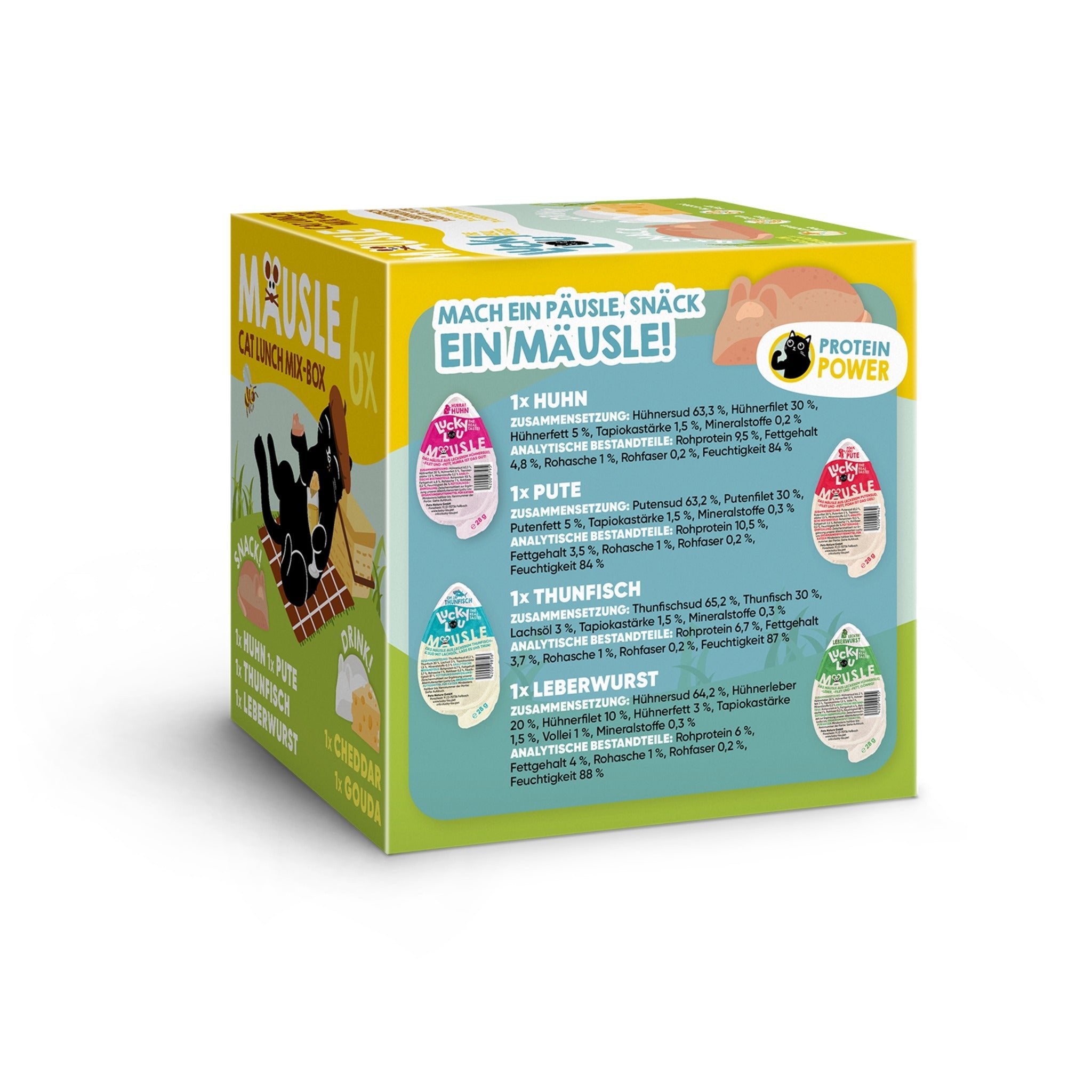 Lucky Lou Mäusle Cat Lunch Mix - Box, Katzensnack - Woofshack