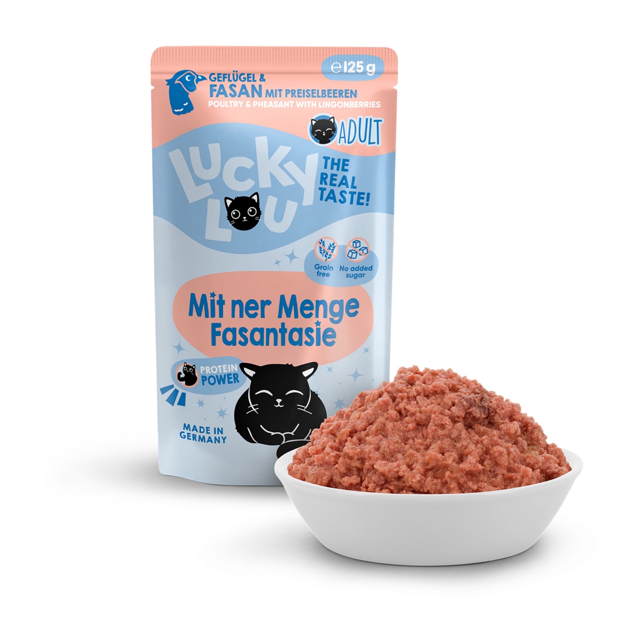 Lucky Lou Pouch Lifestage Adult Geflügel & Fasan, Katzen Nassfutter - Woofshack