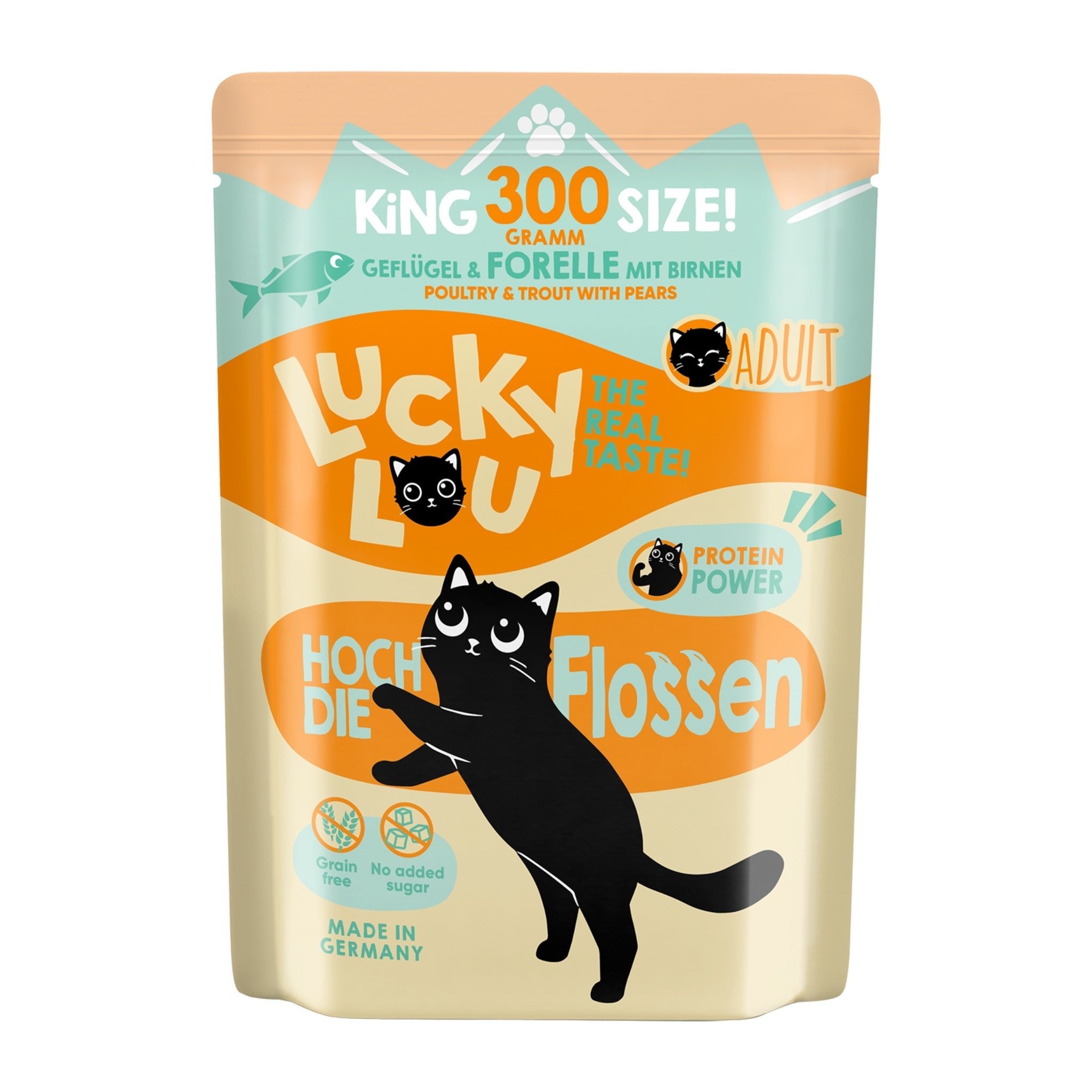 Lucky Lou Pouch Lifestage Adult Geflügel & Forelle, Katzen Nassfutter - Woofshack