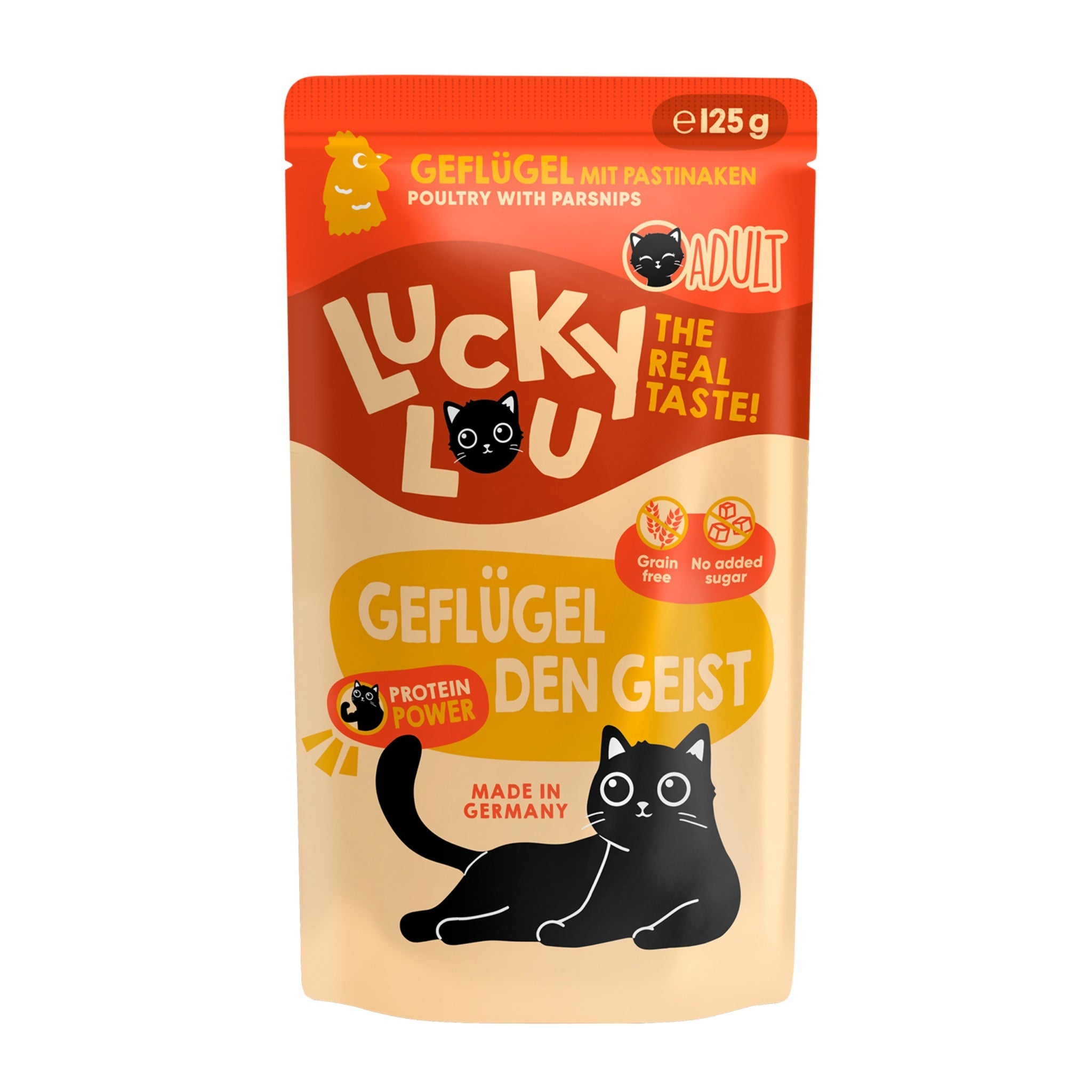 Lucky Lou Pouch Lifestage Adult Geflügel, Katzen Nassfutter - Woofshack