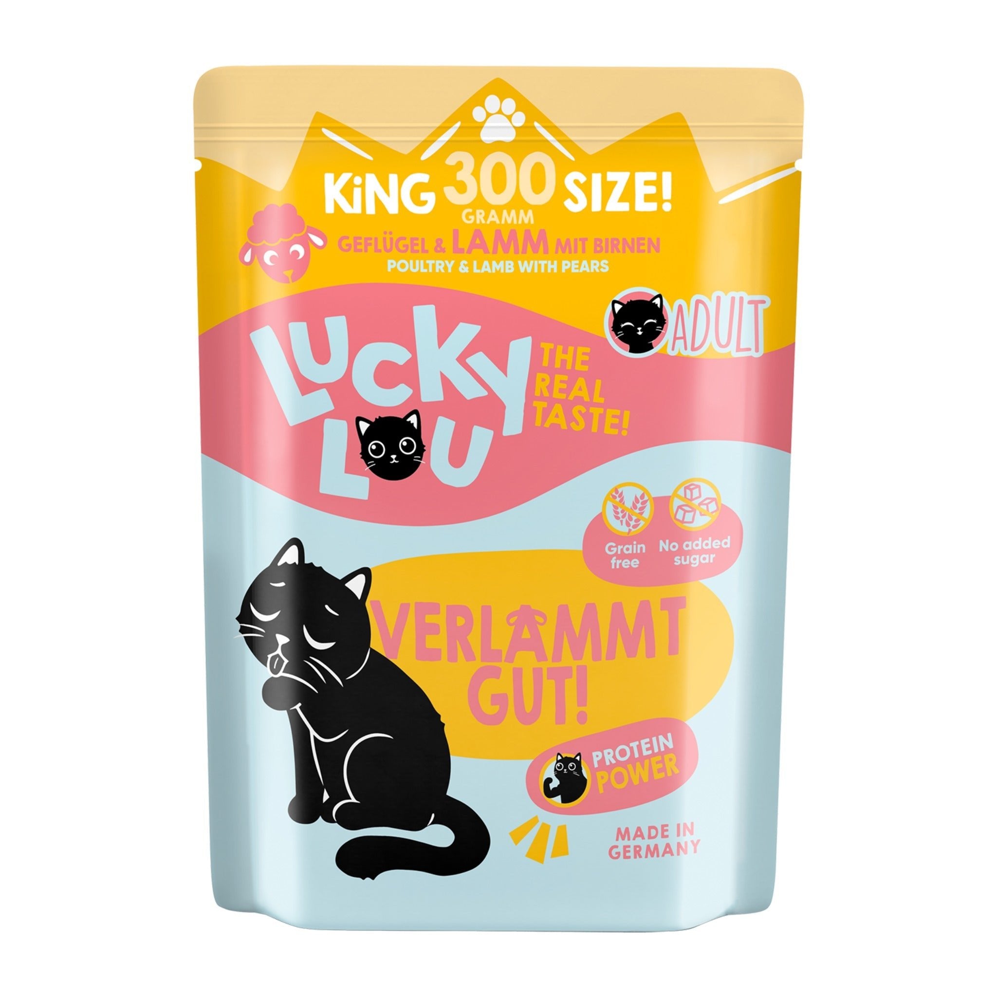 Lucky Lou Pouch Lifestage Adult Geflügel & Lamm, Katzen Nassfutter - Woofshack