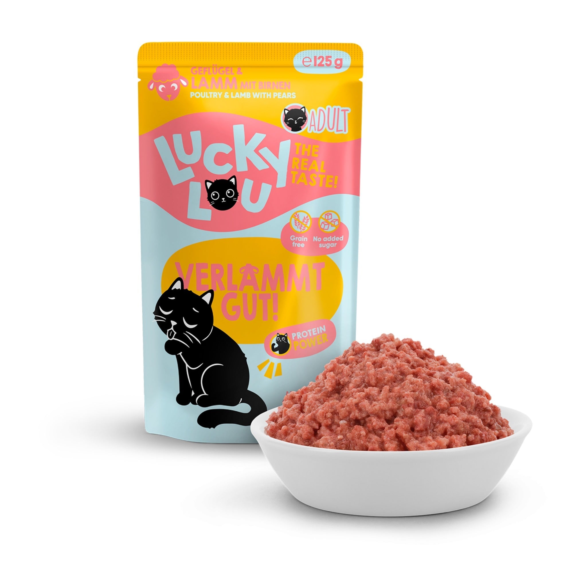 Lucky Lou Pouch Lifestage Adult Geflügel & Lamm, Katzen Nassfutter - Woofshack