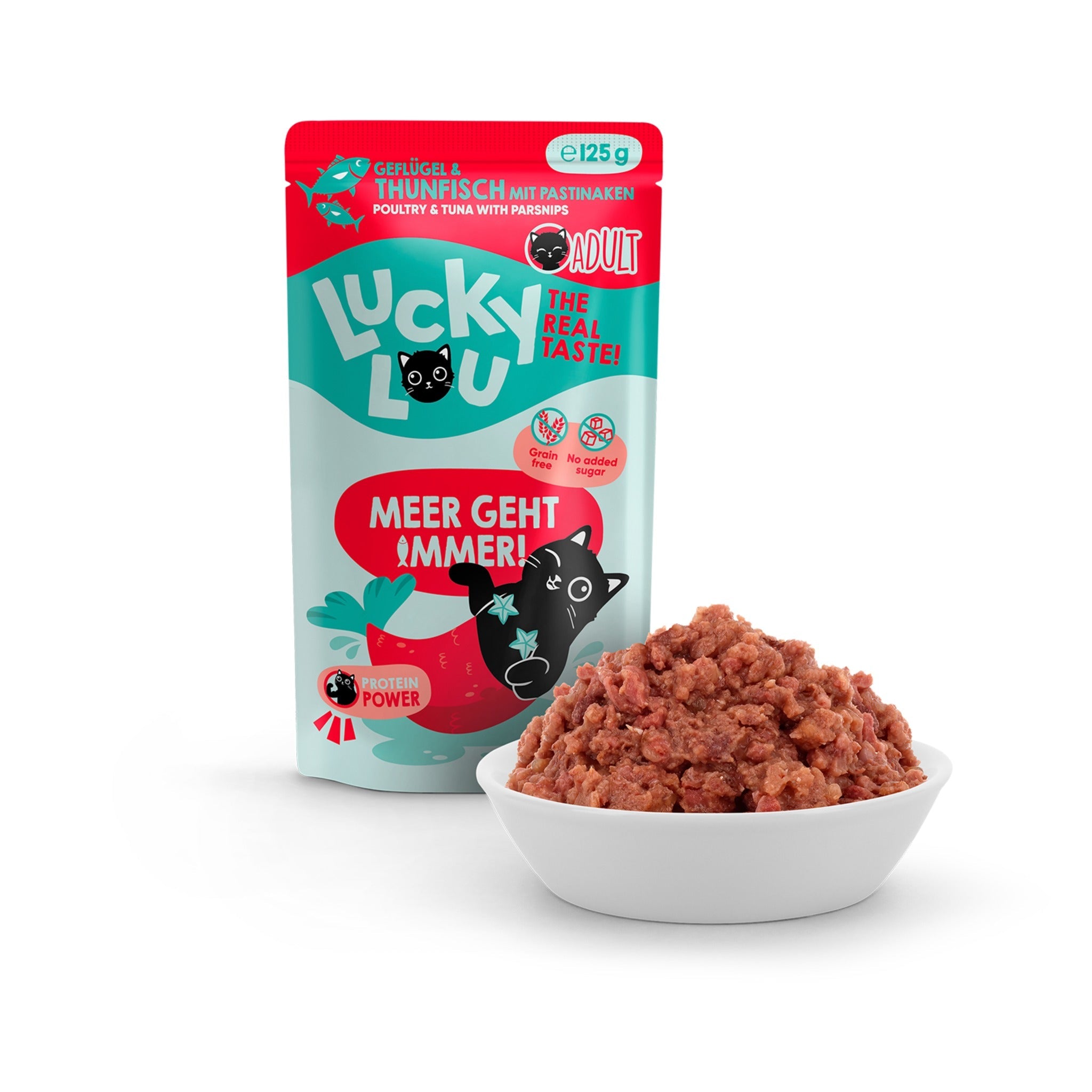 Lucky Lou Pouch Lifestage Adult Geflügel & Thunfisch, Katzen Nassfutter - Woofshack