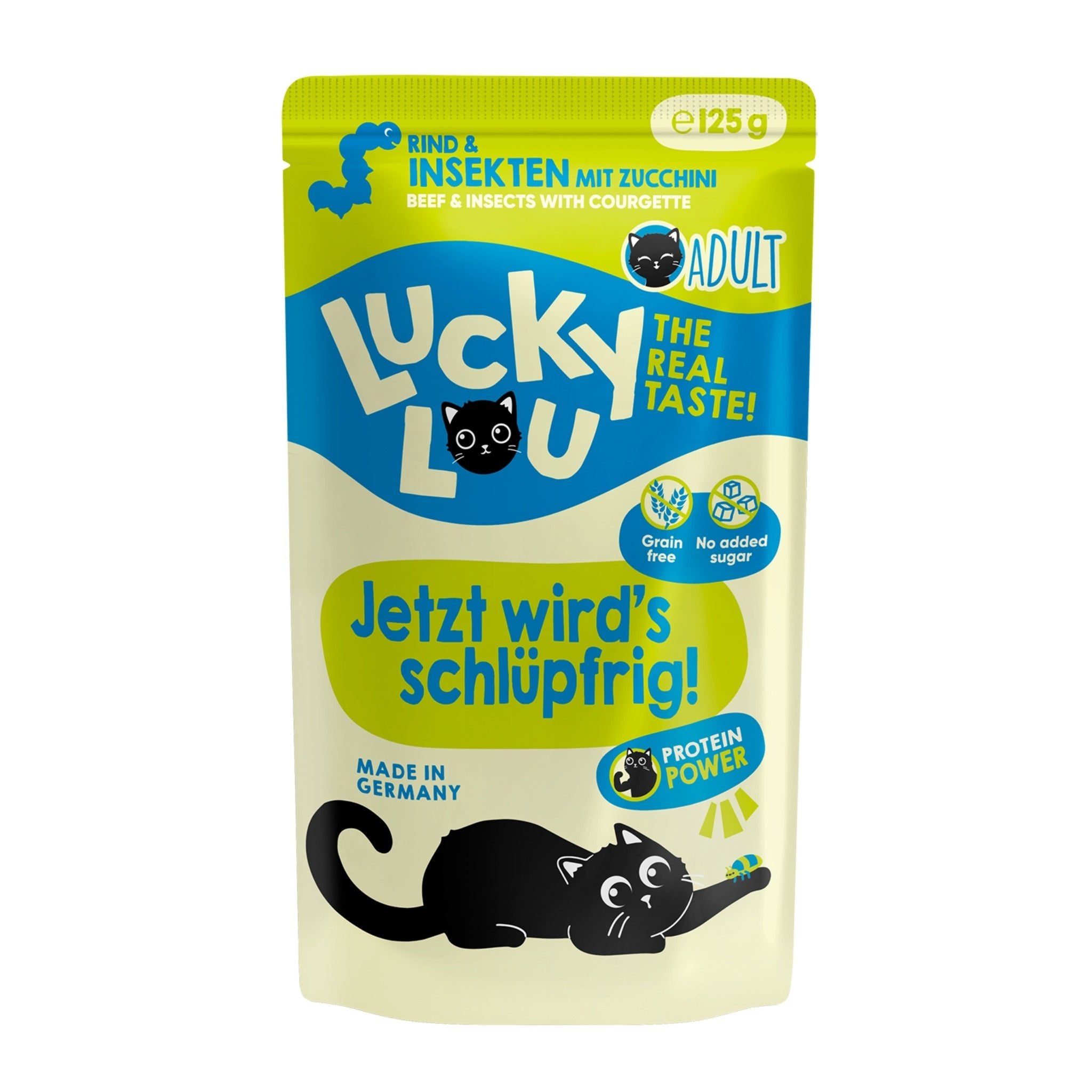 Lucky Lou Pouch Lifestage Adult Rind & Insekt, Katzen Nassfutter - Woofshack