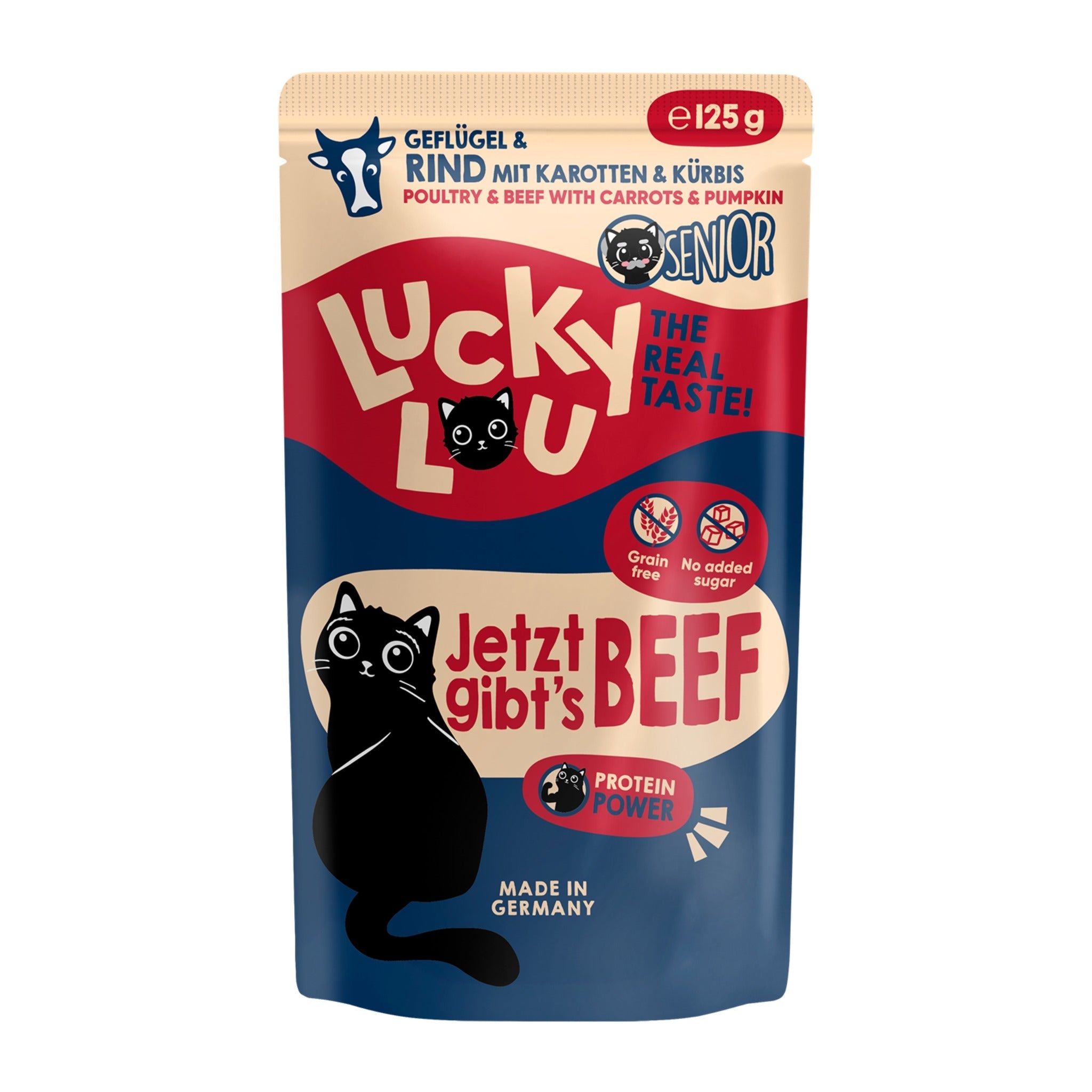 Lucky Lou Pouch Lifestage Senior Geflügel & Rind, Katzen Nassfutter - Woofshack