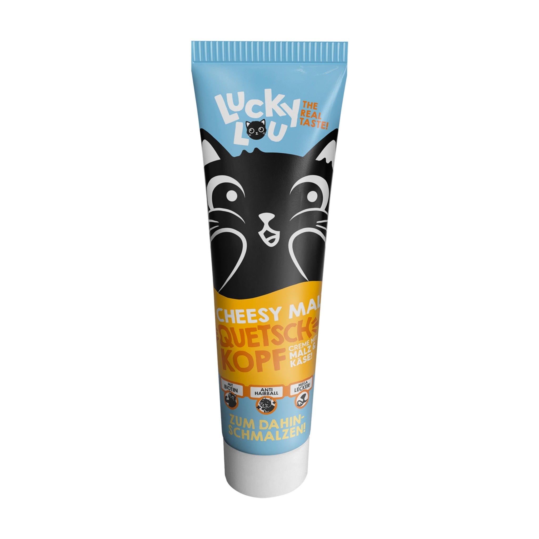 Lucky Lou Tube Quetschkopf Adult Käse & Malz, Katzensnack - Woofshack