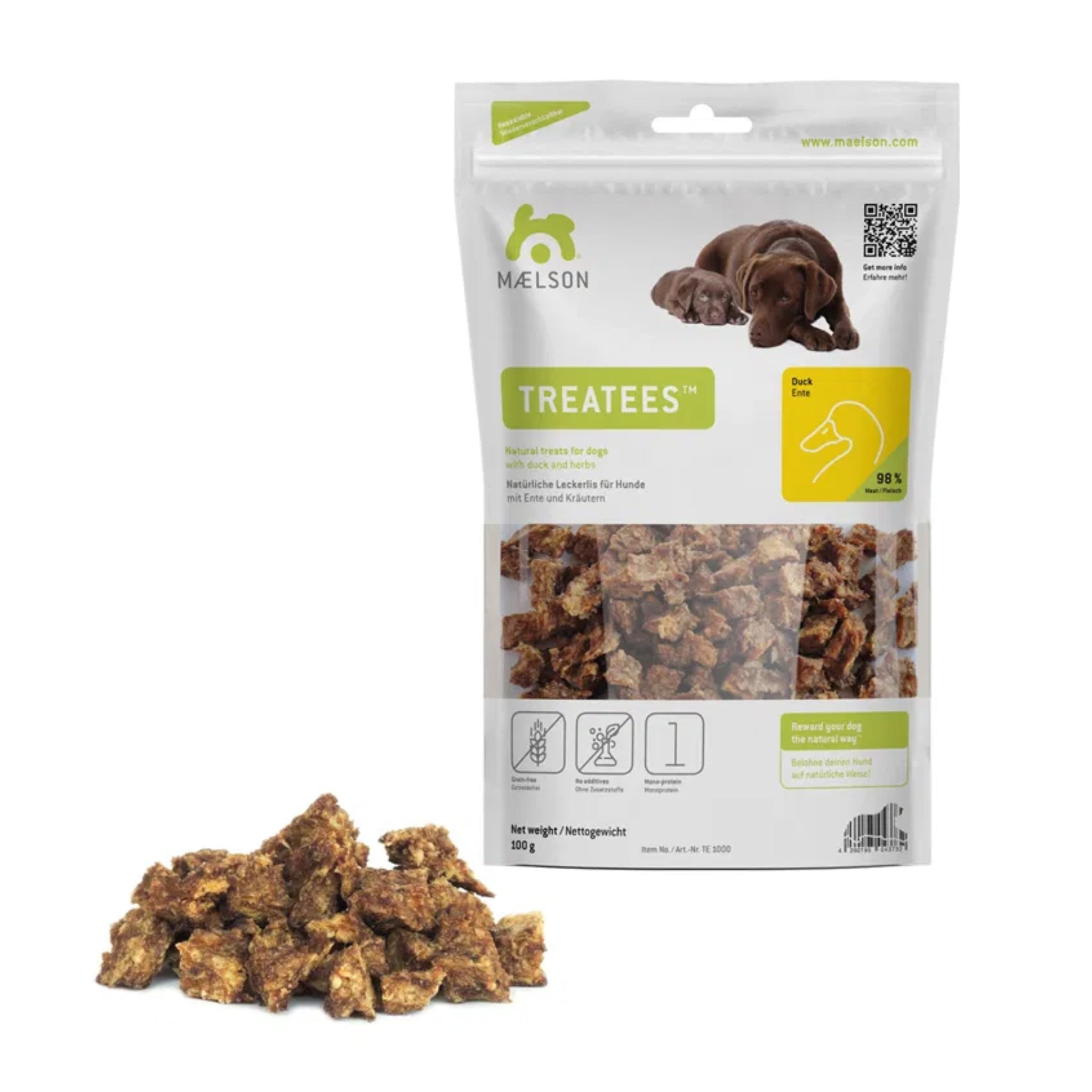 Maelson Treatees Ente – Premium Hundesnack getreidefrei, natürlich & bekömmlich für sensible Hunde - Woofshack