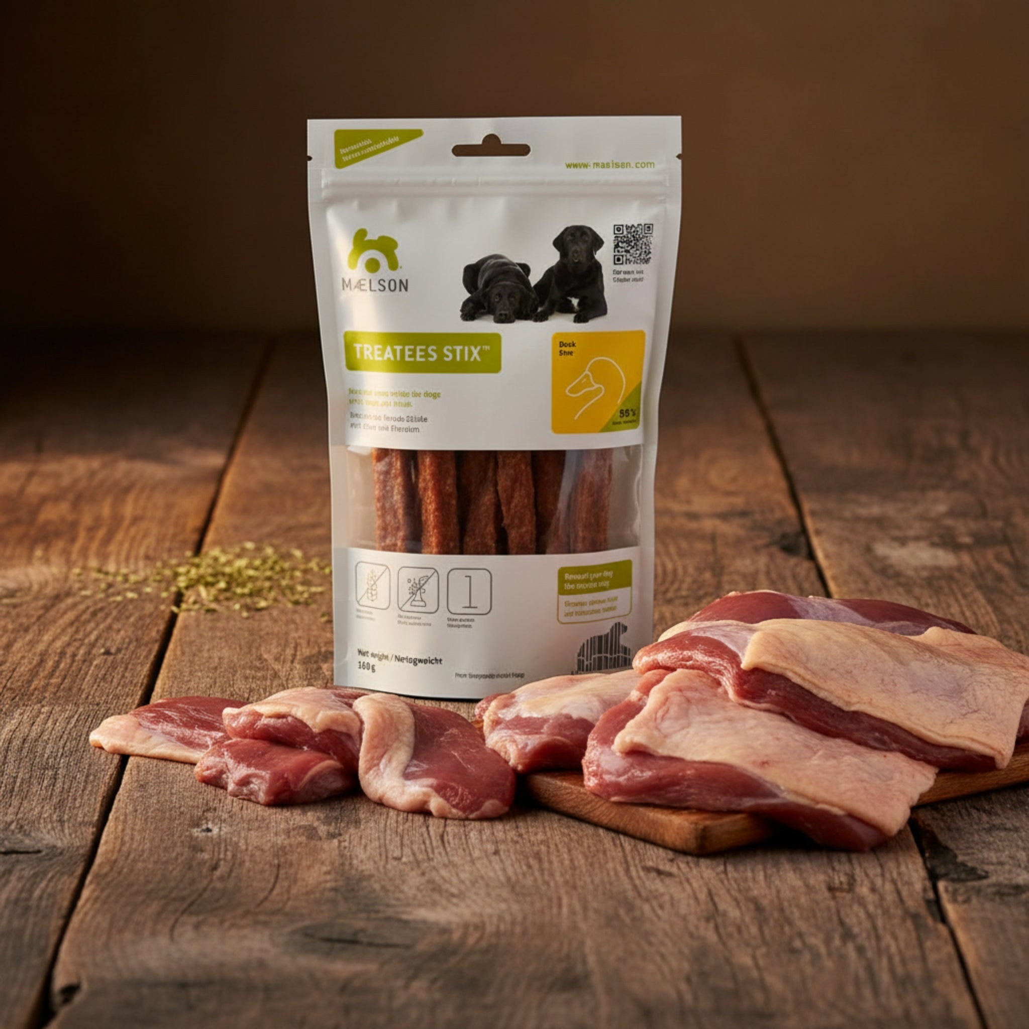 Maelson Treatees Stix Ente – Natürliche Kaustreifen für gesunde Zähne & glückliche Hunde - Woofshack