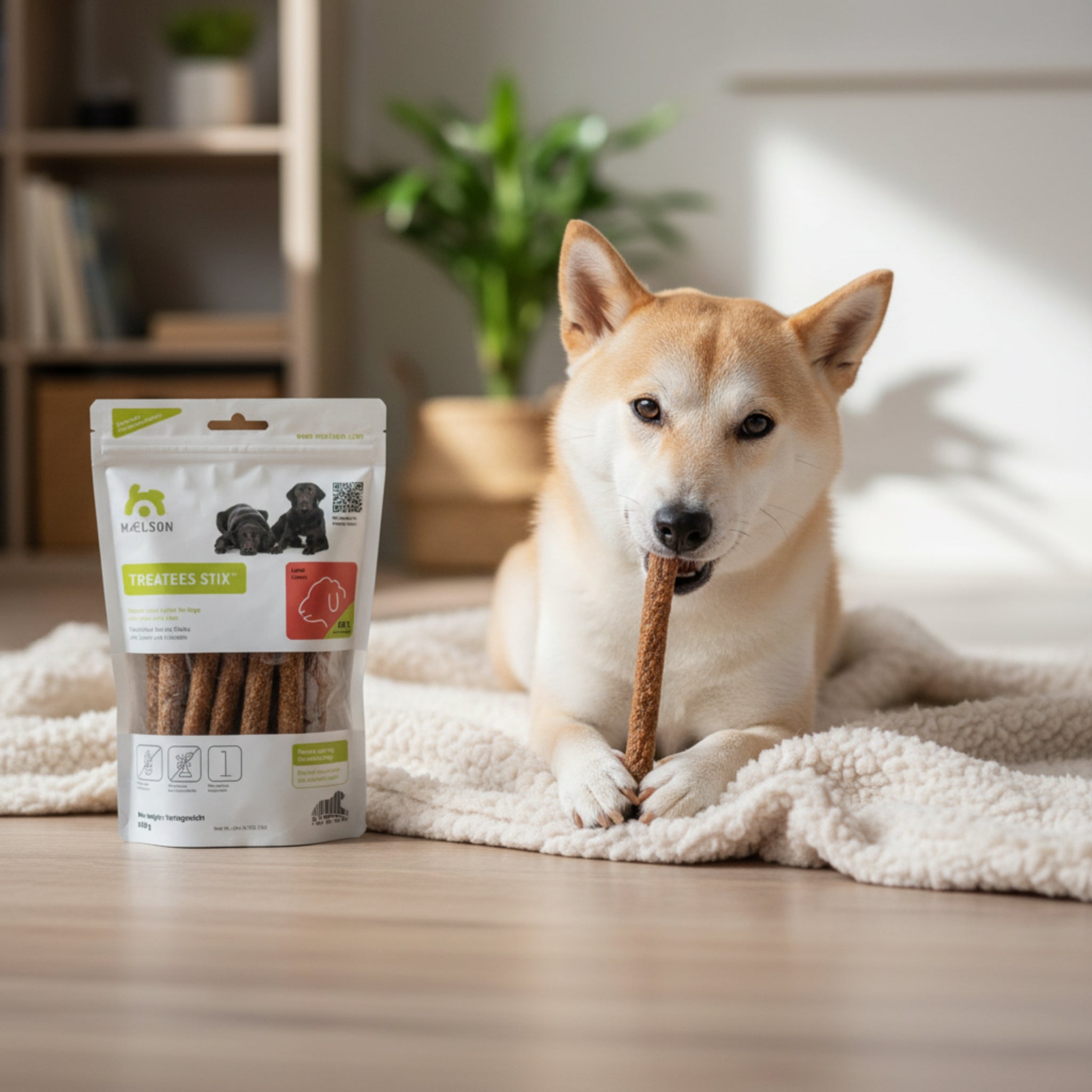 Maelson Treatees Stix Lamm – Natürliche Kaustreifen für gesunde Zähne & glückliche Hunde - Woofshack