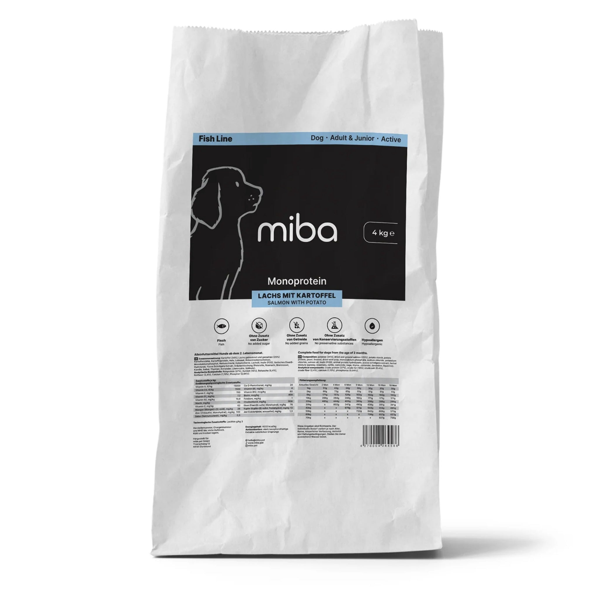 miba Dog Adult & Junior Lachs mit Kartoffel, Hunde Trockenfutter - Woofshack