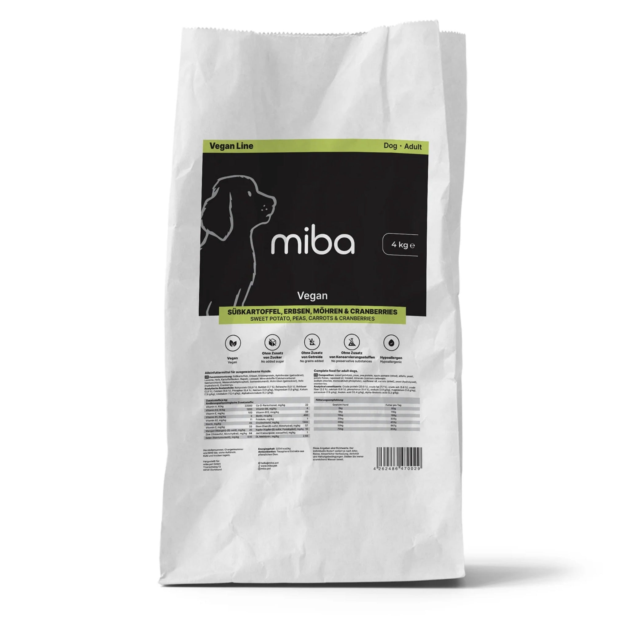 miba Dog Adult Vegan, Hunde Trockenfutter - Woofshack