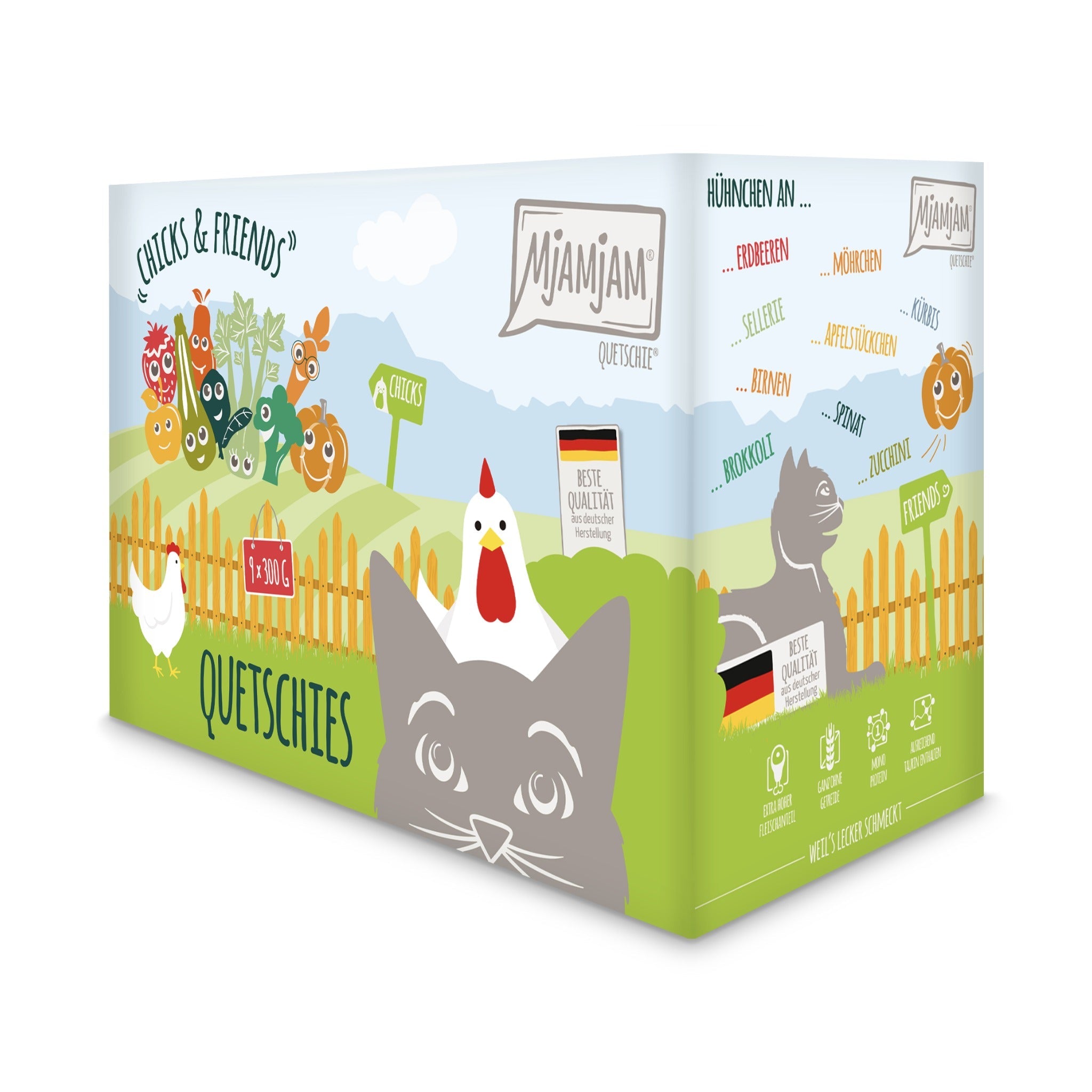 MjAMjAM Quetschie Chicks & Friends Mixpaket - Katzen Nassfutter - Woofshack