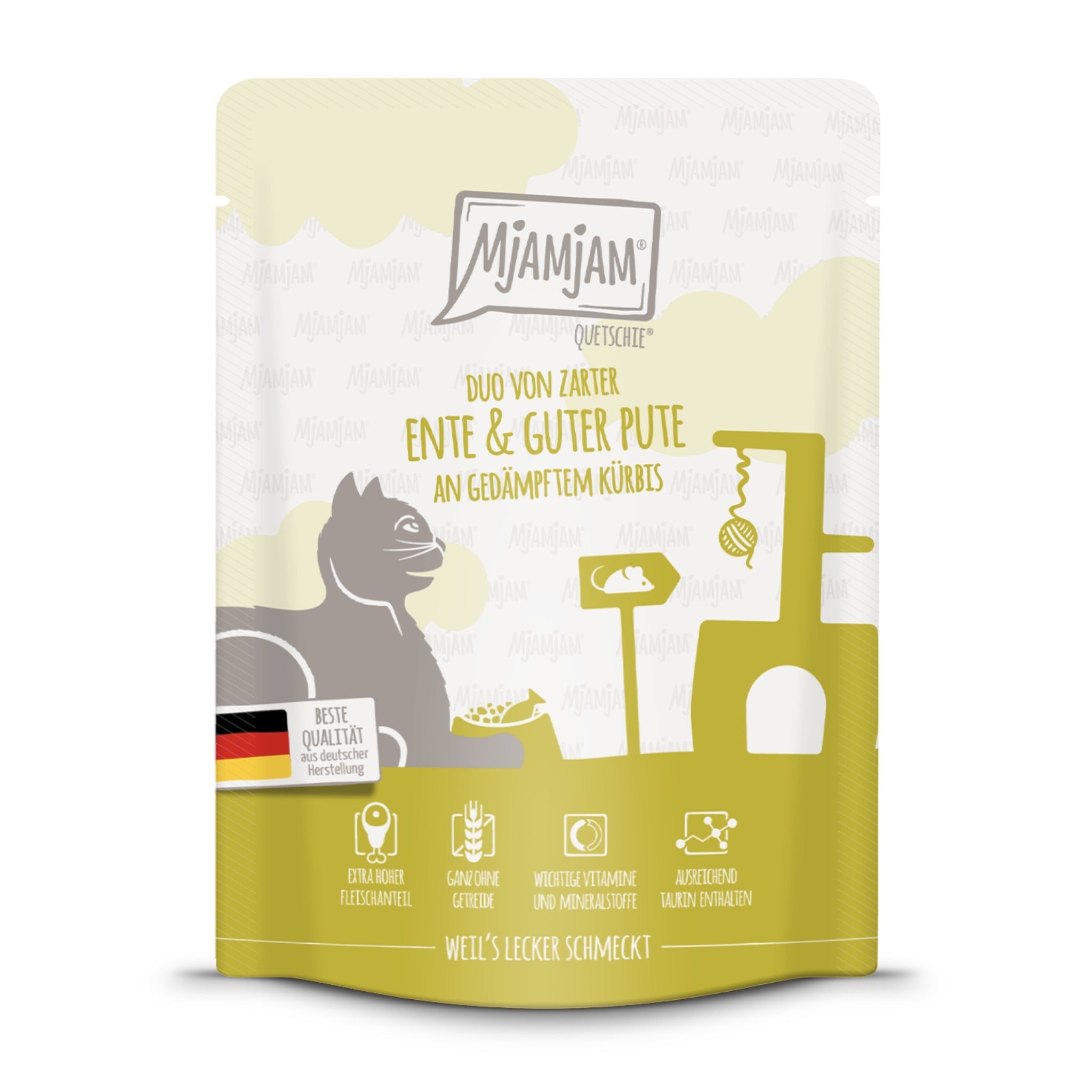MjAMjAM Quetschie Ente & Pute - Katzen Nassfutter - Woofshack