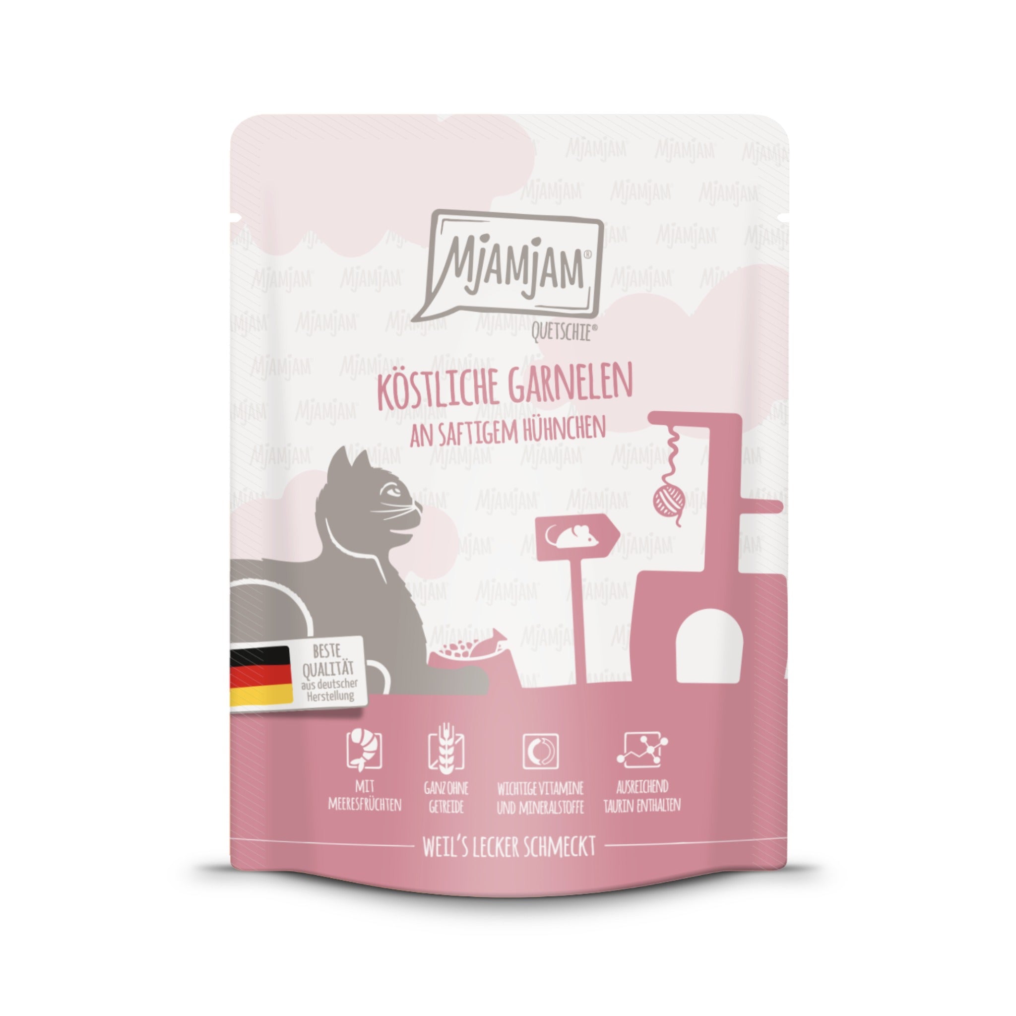 MjAMjAM Quetschie Garnelen & Hühnchen - Katzen Nassfutter - Woofshack