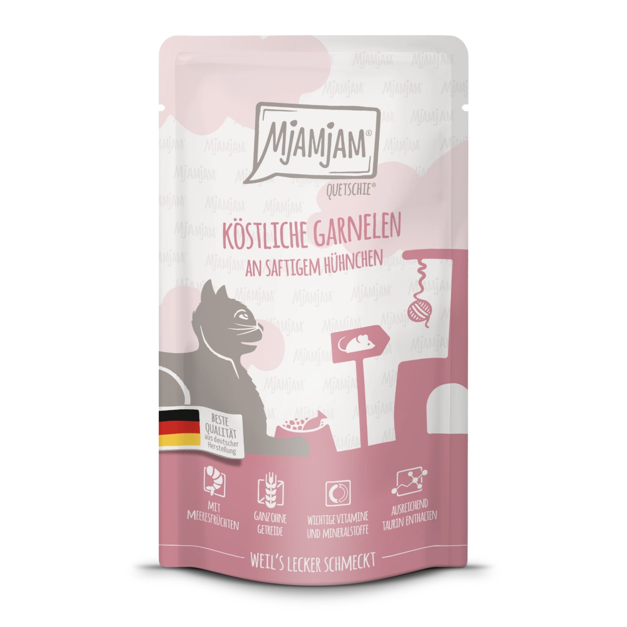 MjAMjAM Quetschie Garnelen & Hühnchen - Katzen Nassfutter - Woofshack