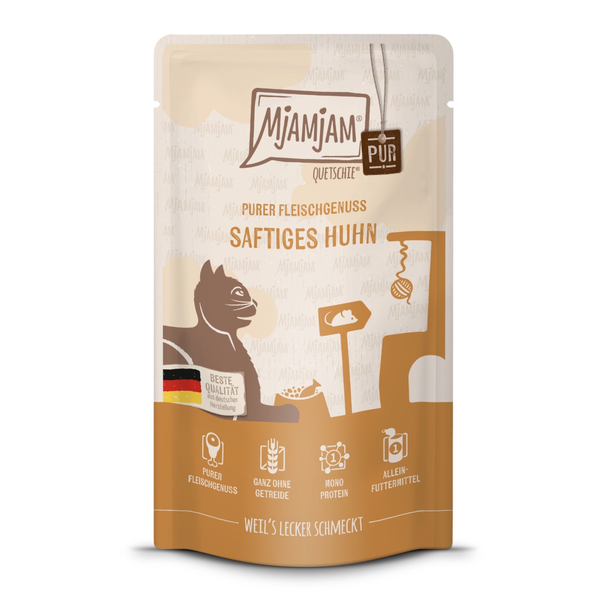 MjAMjAM Quetschie Huhn Pur - Katzen Nassfutter - Woofshack