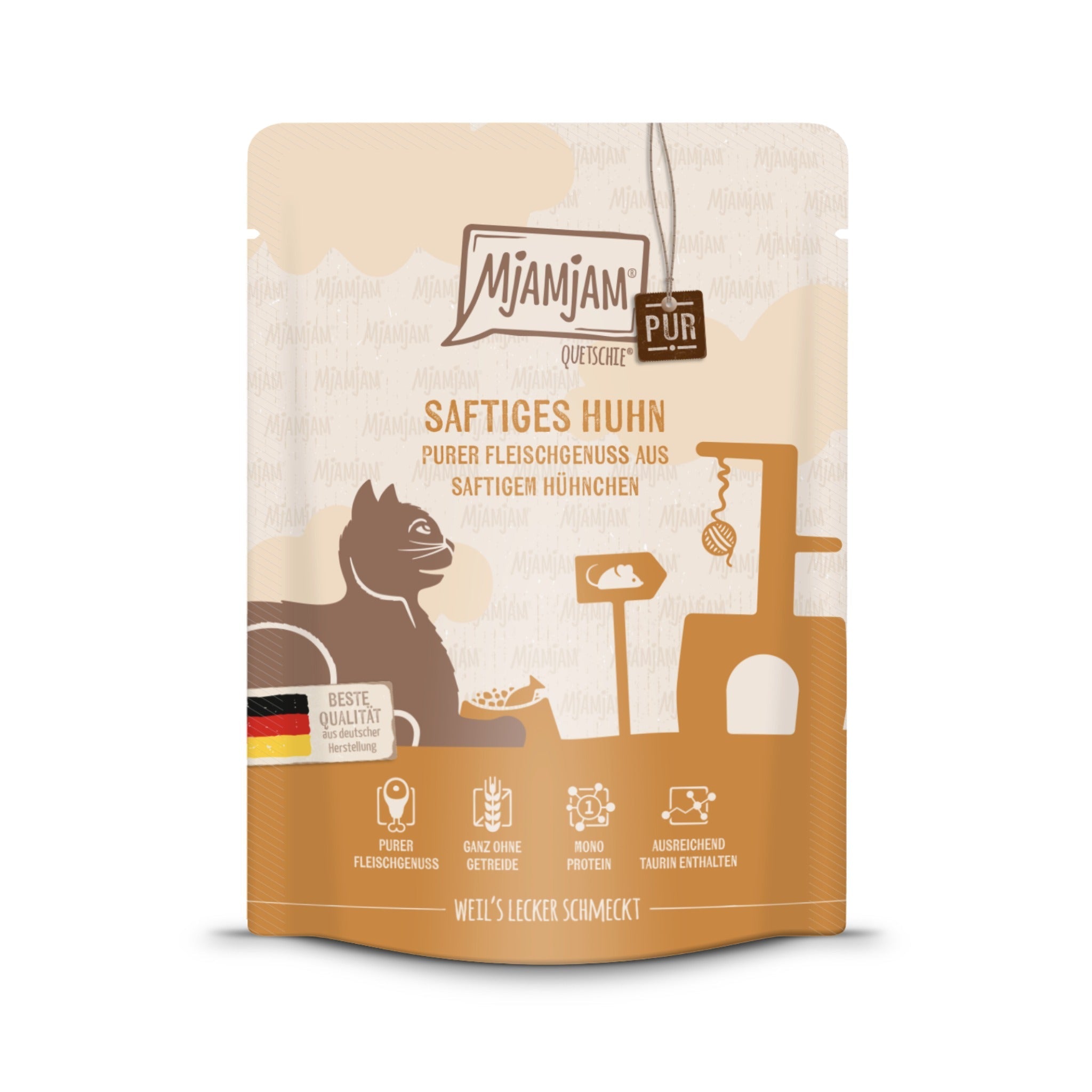 MjAMjAM Quetschie Huhn Pur - Katzen Nassfutter - Woofshack
