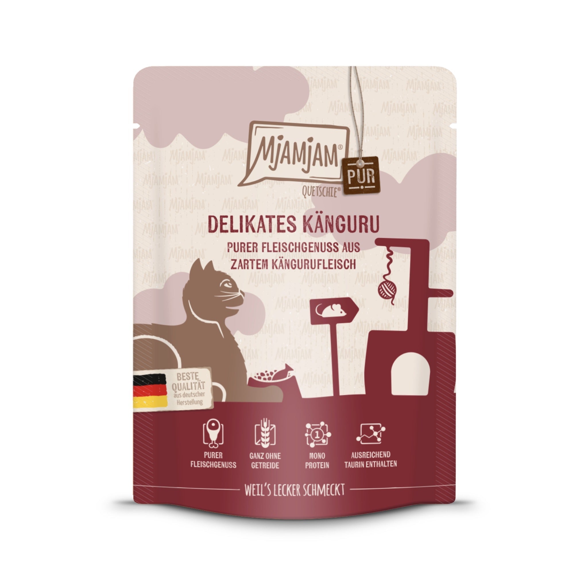 MjAMjAM Quetschie Känguru Pur - Katzen Nassfutter - Woofshack