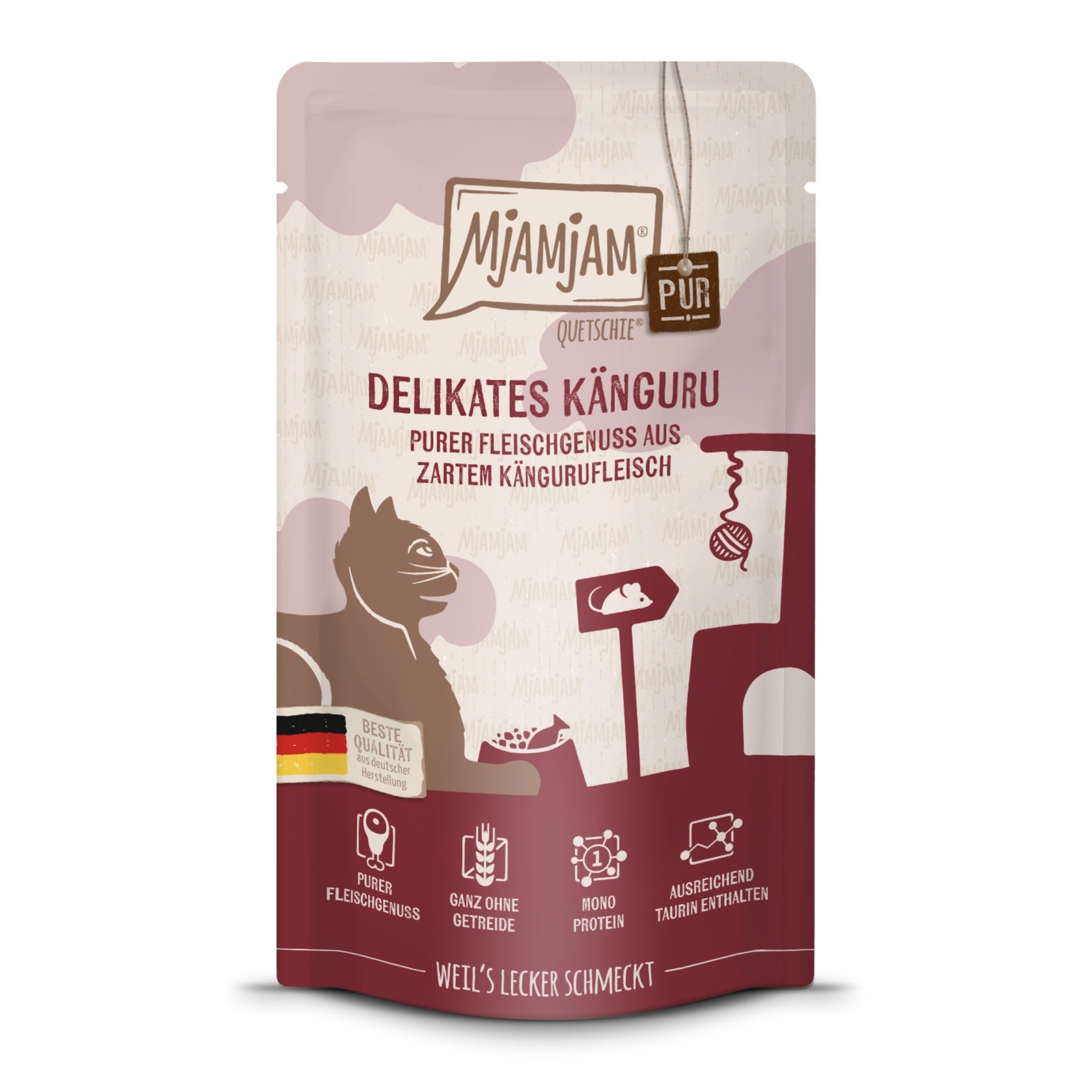 MjAMjAM Quetschie Känguru Pur - Katzen Nassfutter - Woofshack