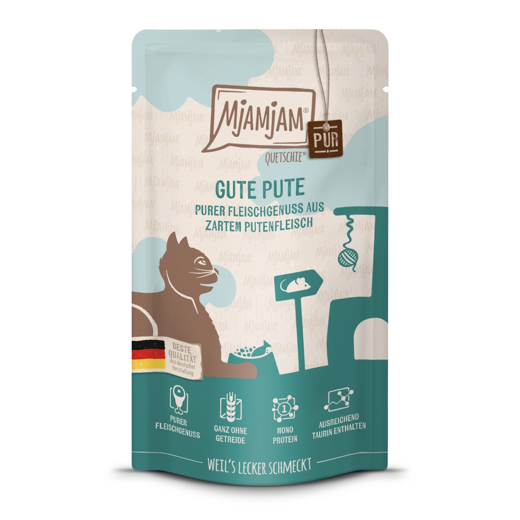 MjAMjAM Quetschie Pute Pur - Katzen Nassfutter - Woofshack