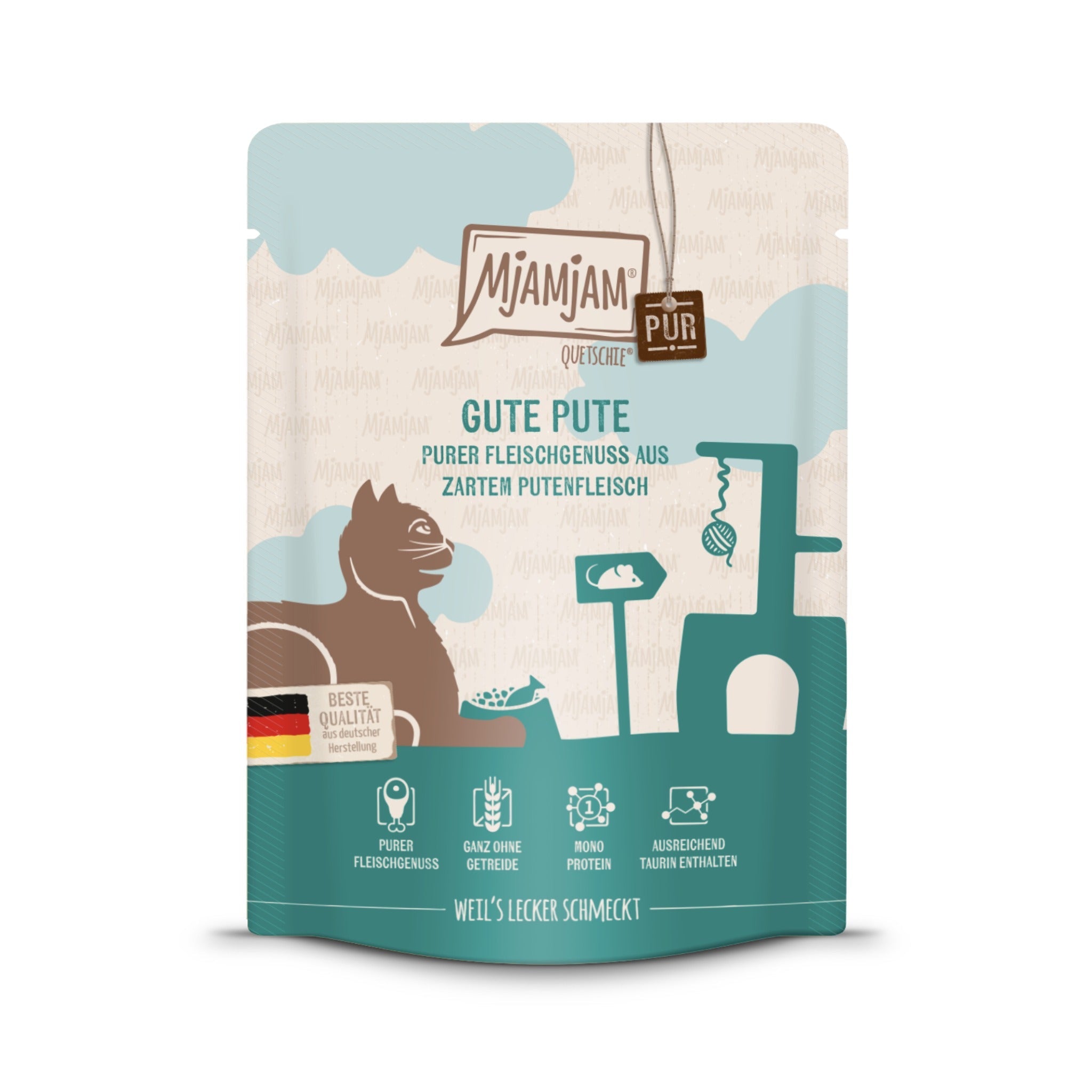 MjAMjAM Quetschie Pute Pur - Katzen Nassfutter - Woofshack