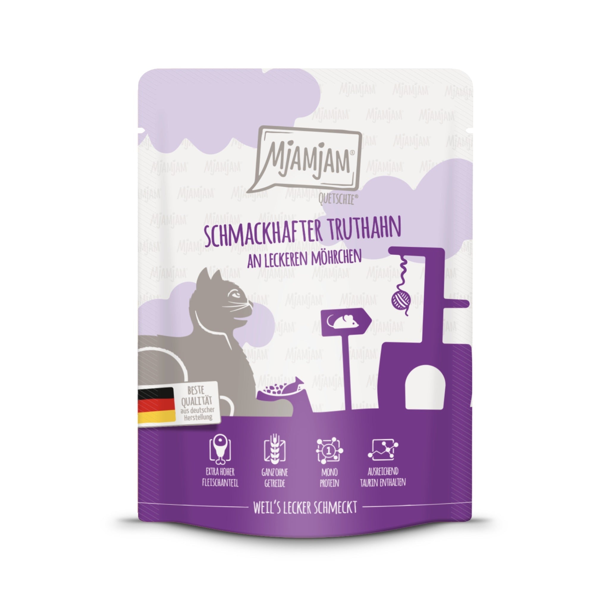 MjAMjAM Quetschie Truthahn & Möhrchen - Katzen Nassfutter - Woofshack