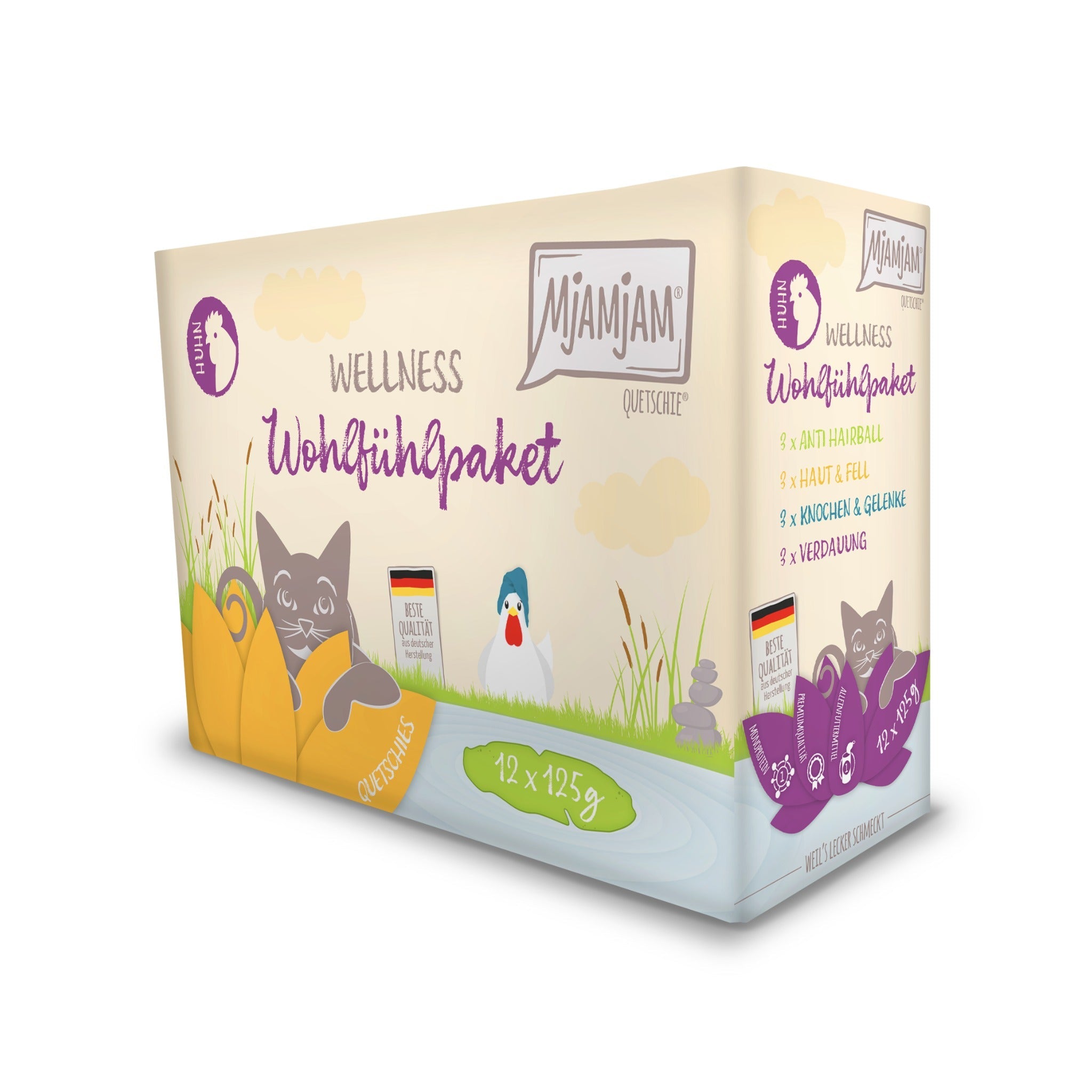 MjAMjAM Quetschie Wellness Wohlfühlpaket Huhn - Katzen Nassfutter - Woofshack