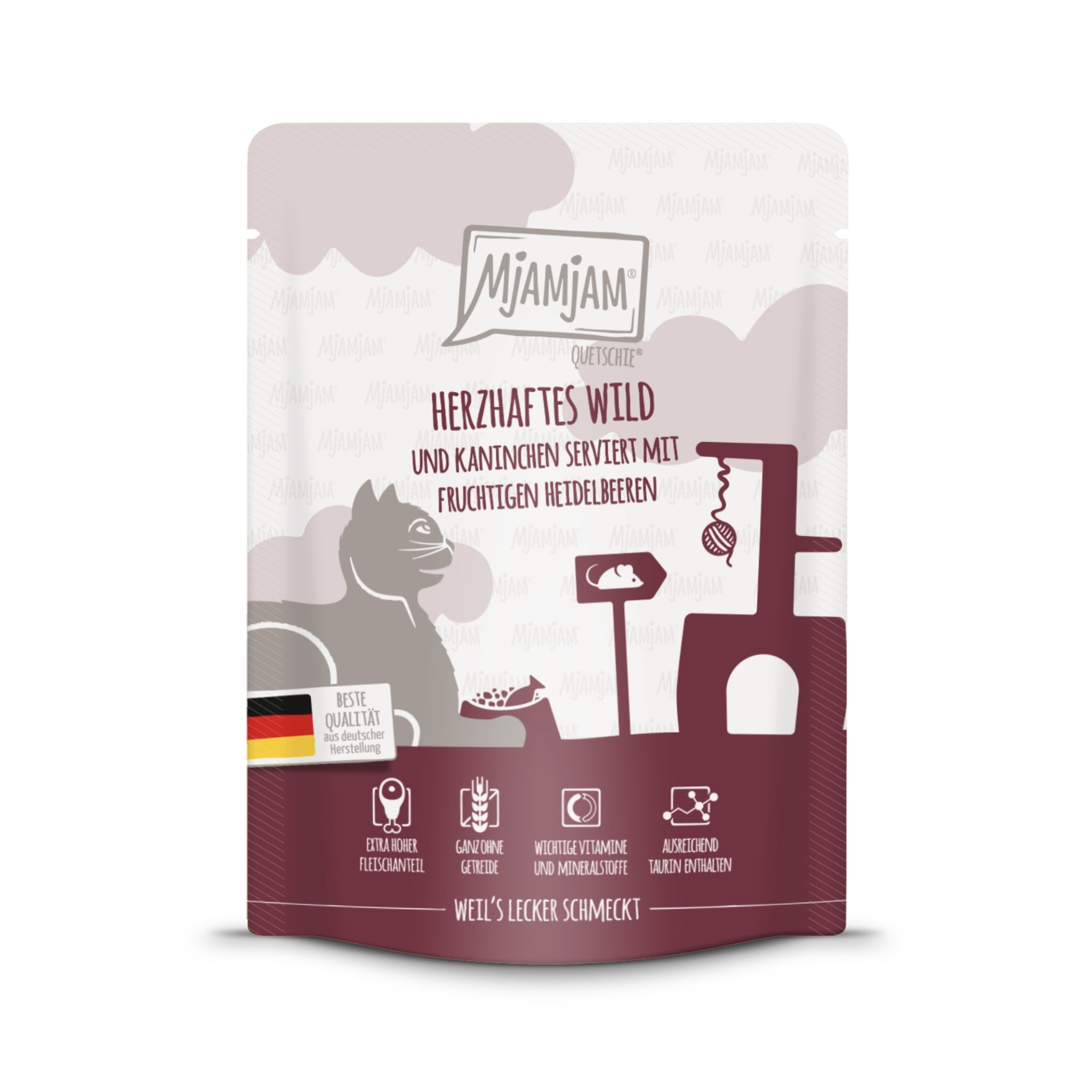 MjAMjAM Quetschie Wild & Kaninchen - Katzen Nassfutter - Woofshack